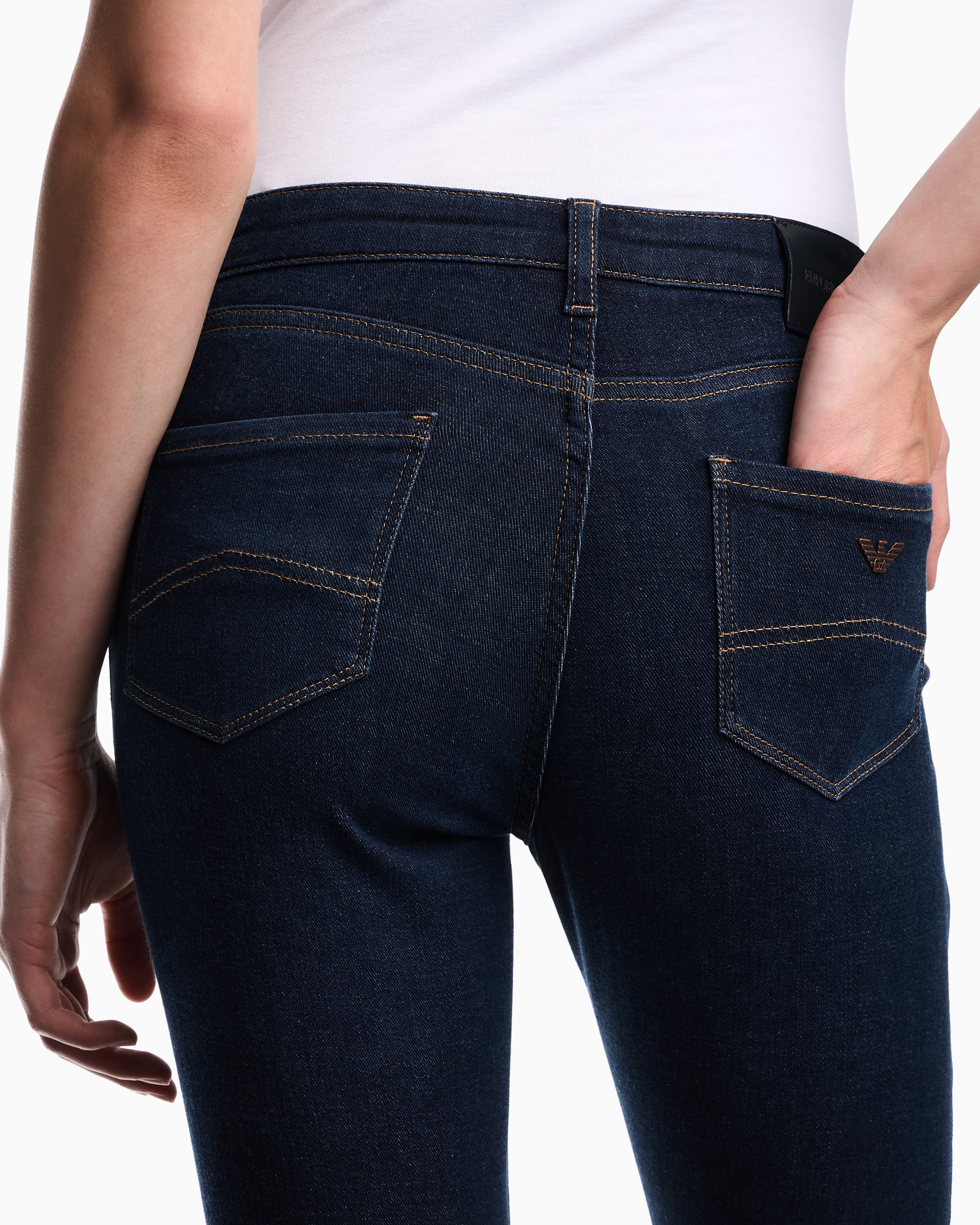 Emporio Armani J20 worn-look, stretch-denim skinny jeans