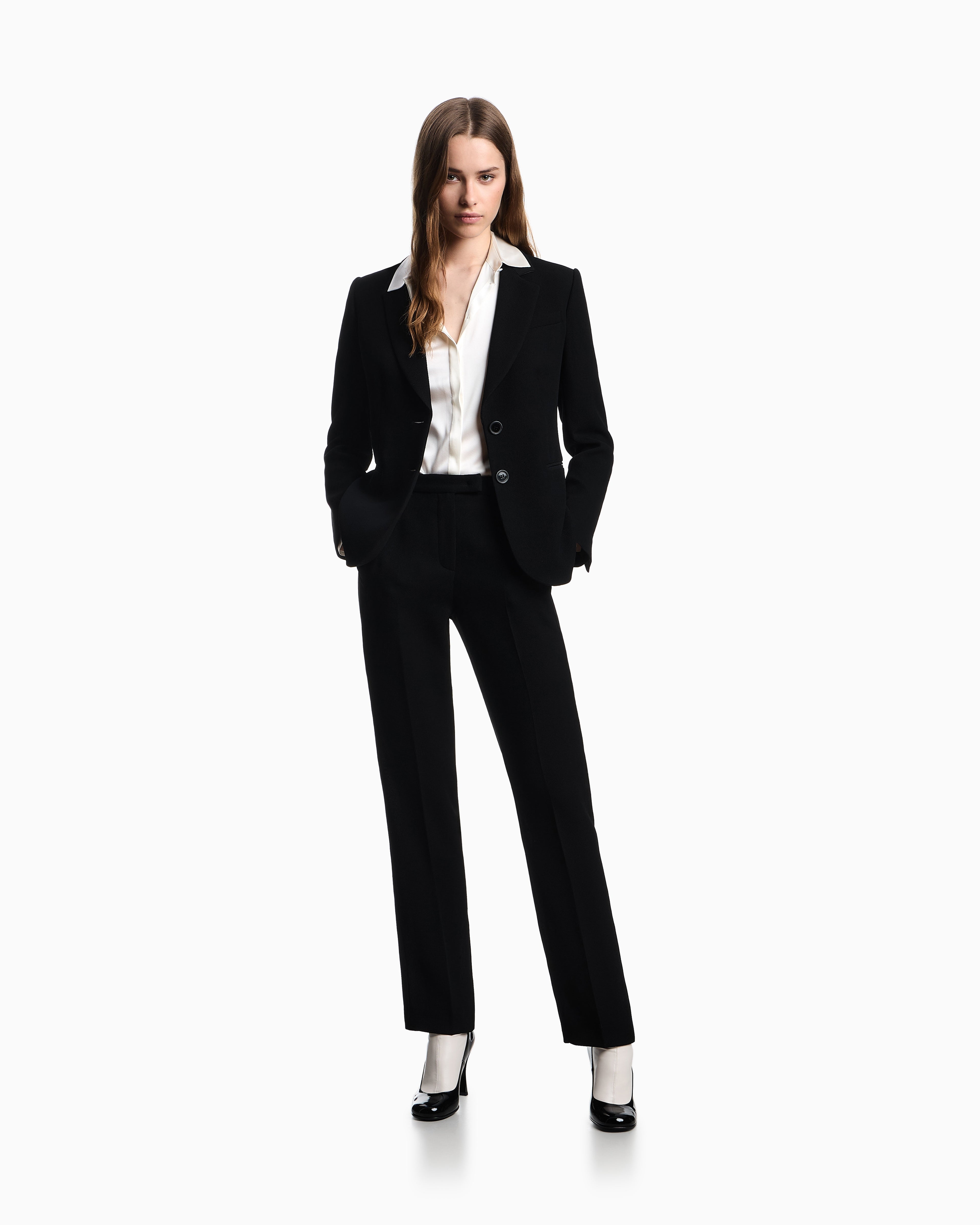 Emporio Armani ASV waffle weave technical fabric trousers