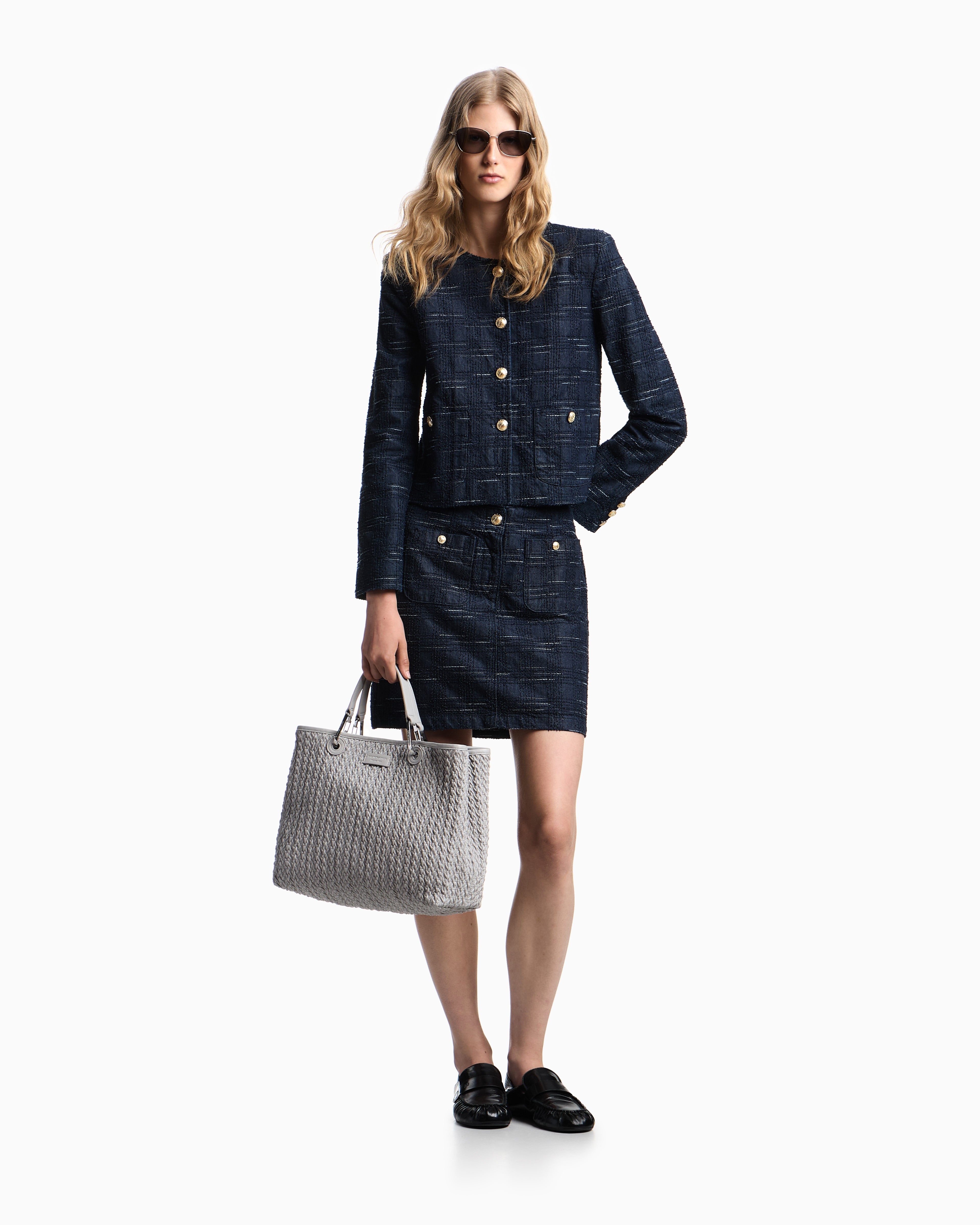 Emporio Armani Quilted-effect medium MyEA shopper bag