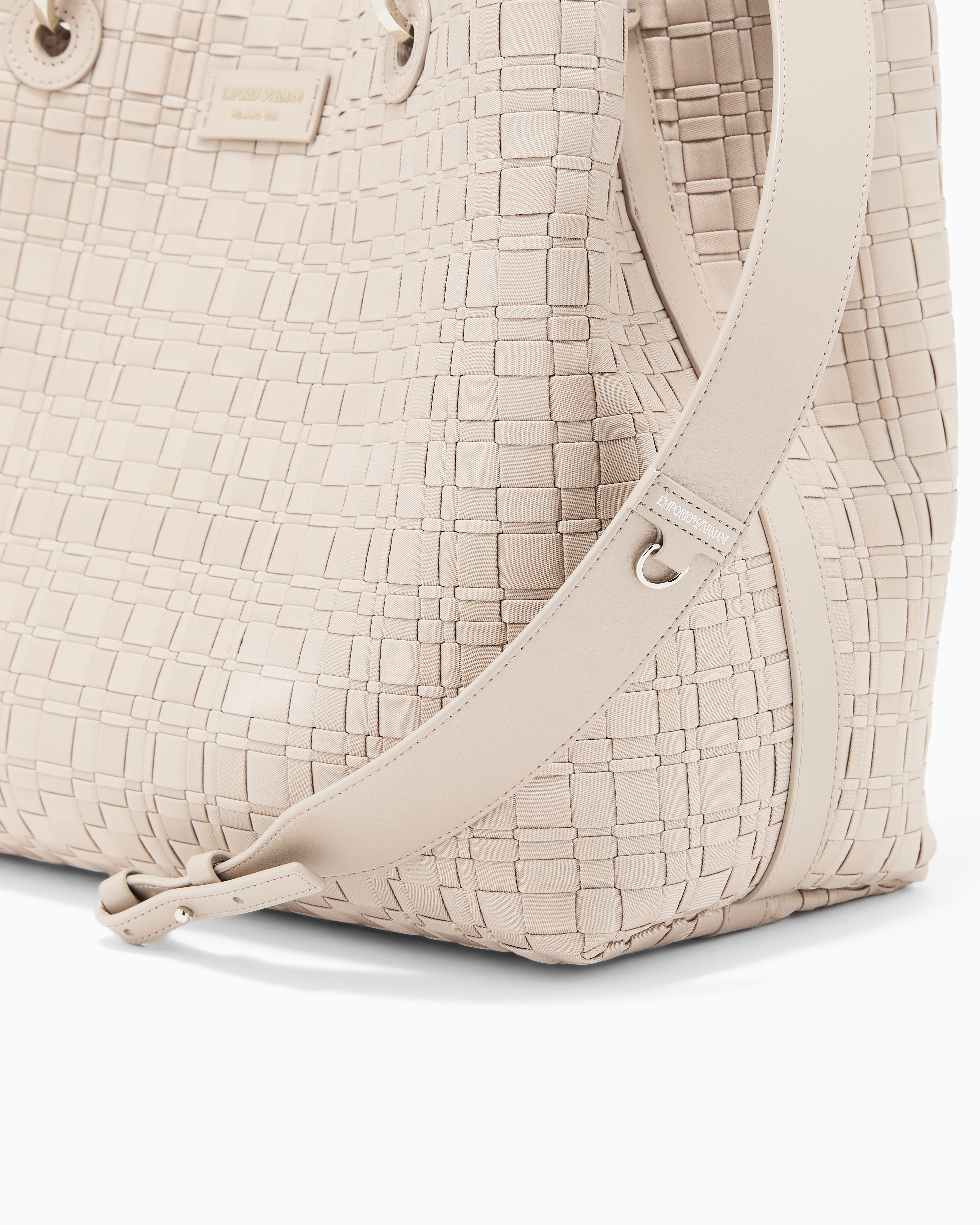 Emporio Armani MyEA medium shopper bag in woven nylon