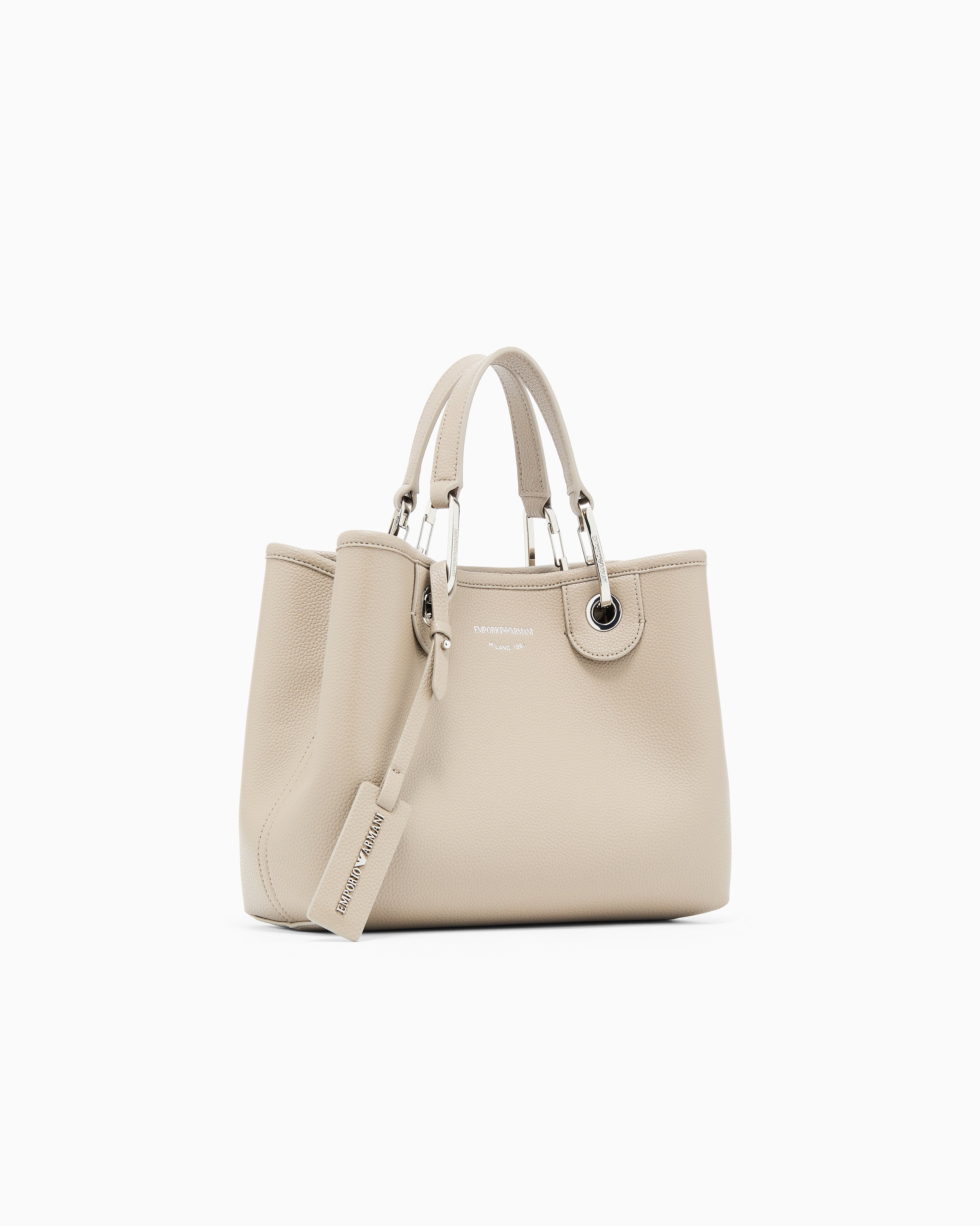 Emporio Armani Shopping bag with pebbled finish and detachable strap