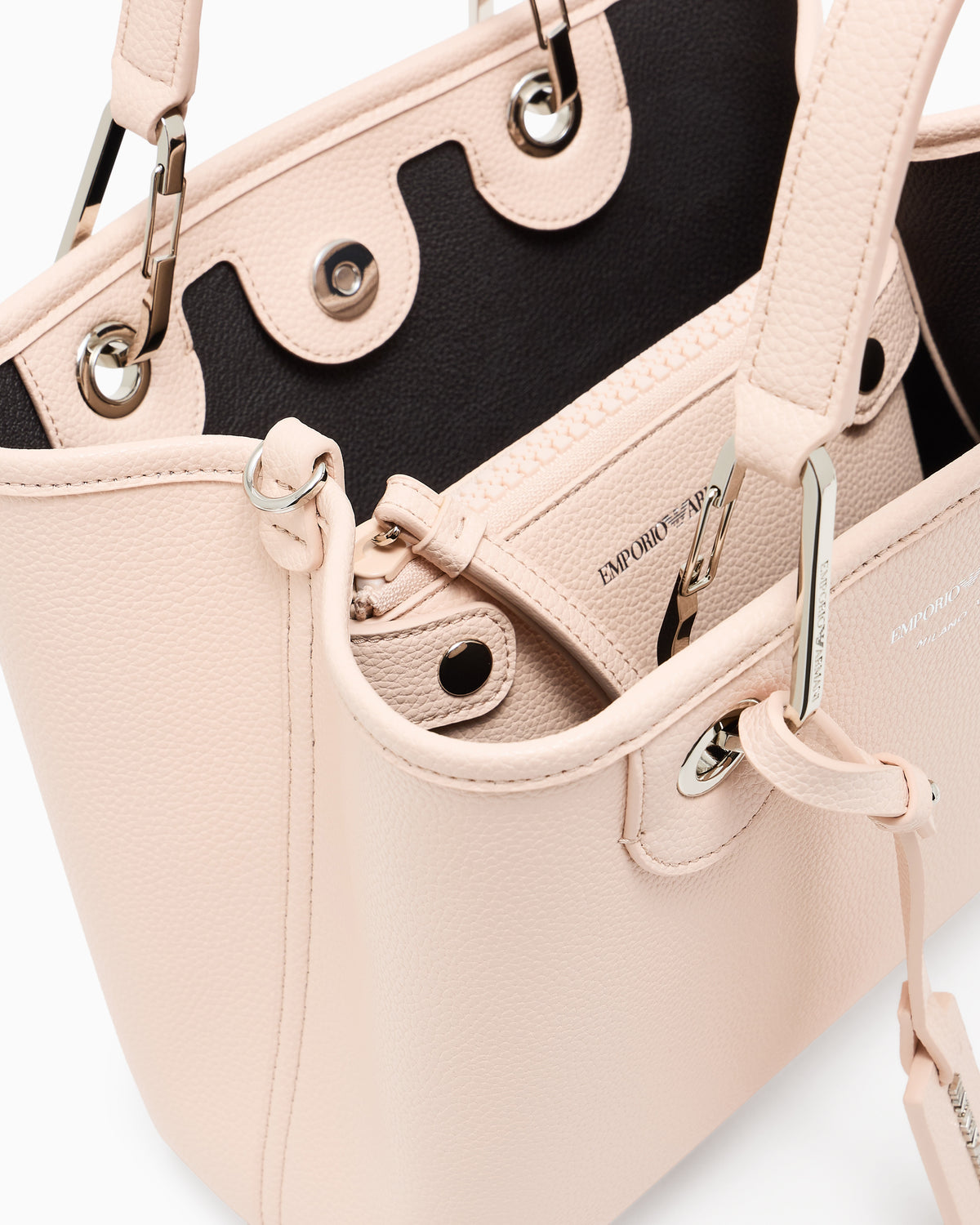 Emporio Armani Shopping bag with pebbled finish and detachable strap