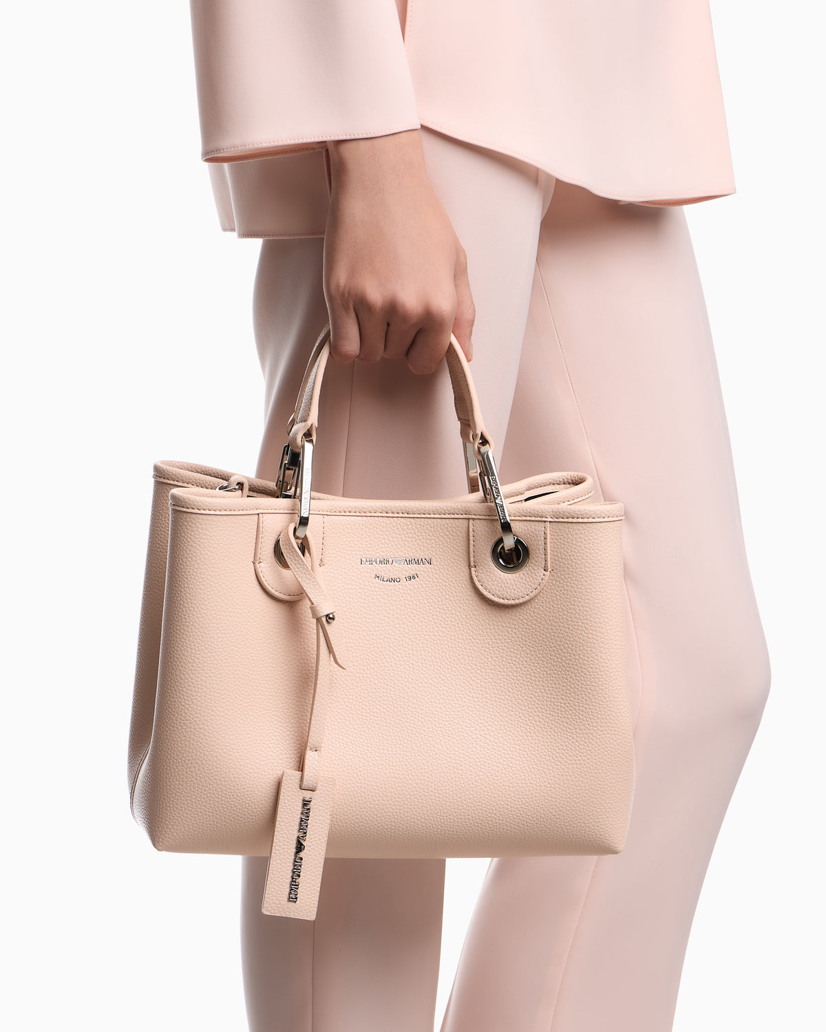 Emporio Armani Shopping bag with pebbled finish and detachable strap