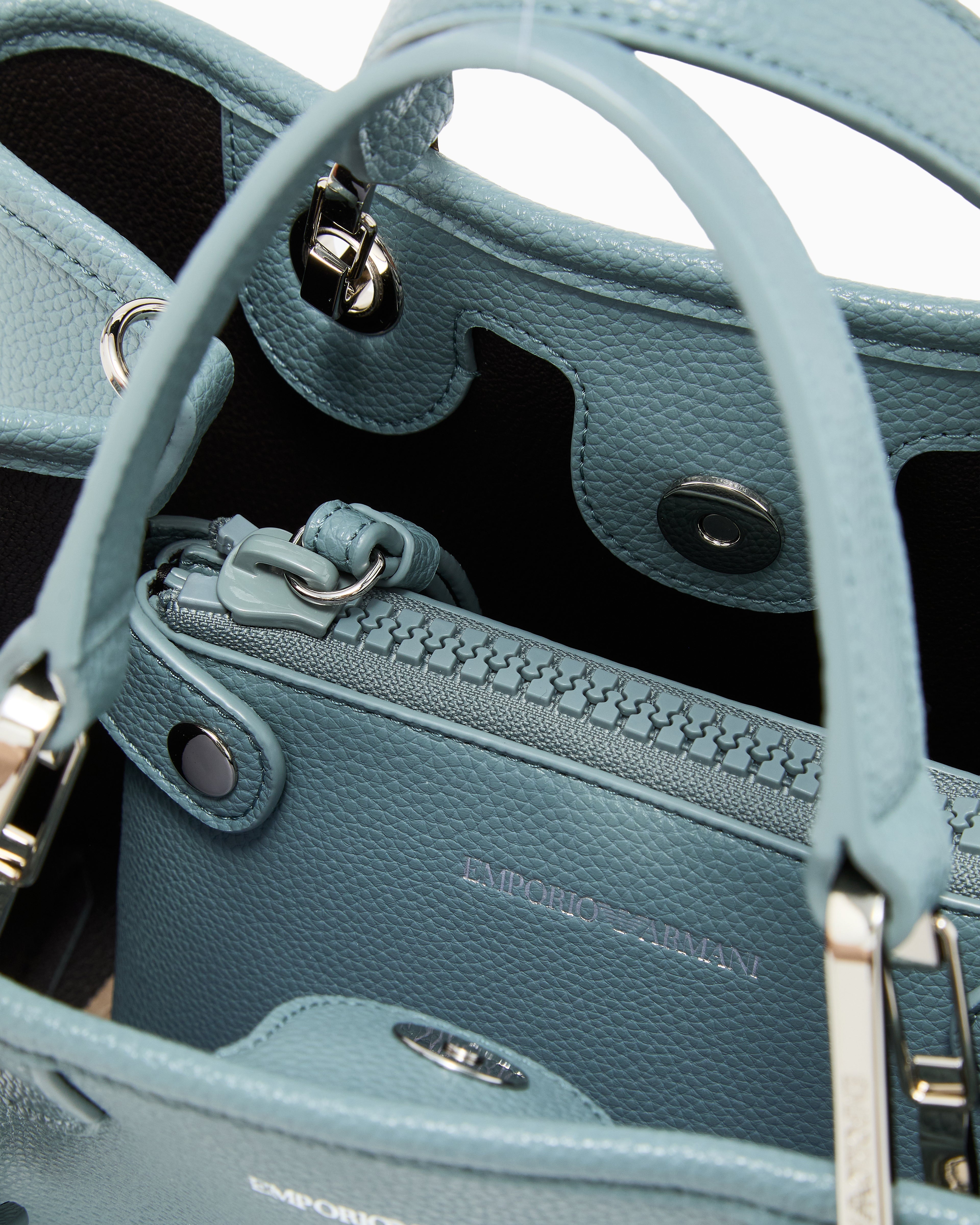 Emporio Armani Shopping bag with pebbled finish and detachable strap