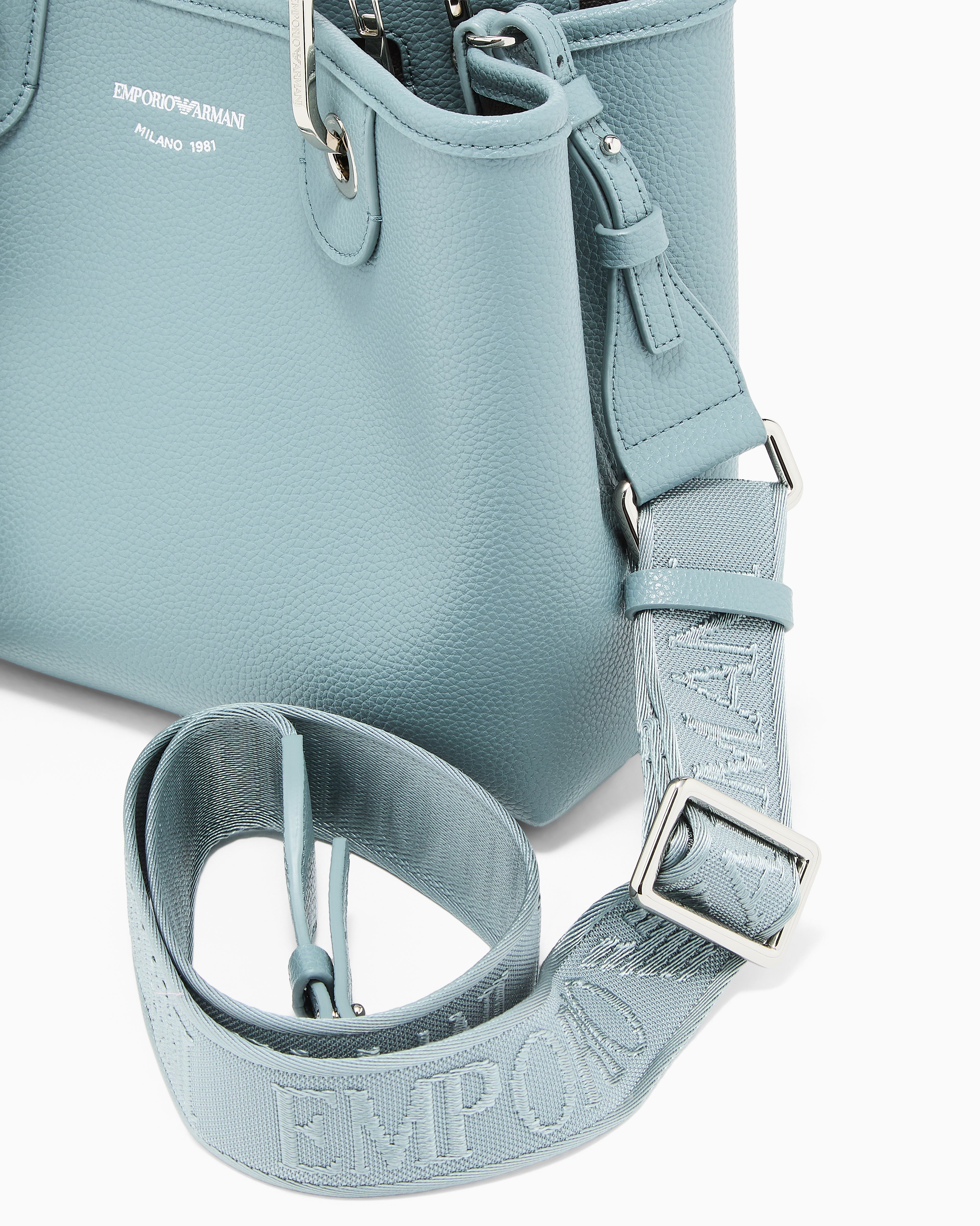 Emporio Armani Shopping bag with pebbled finish and detachable strap