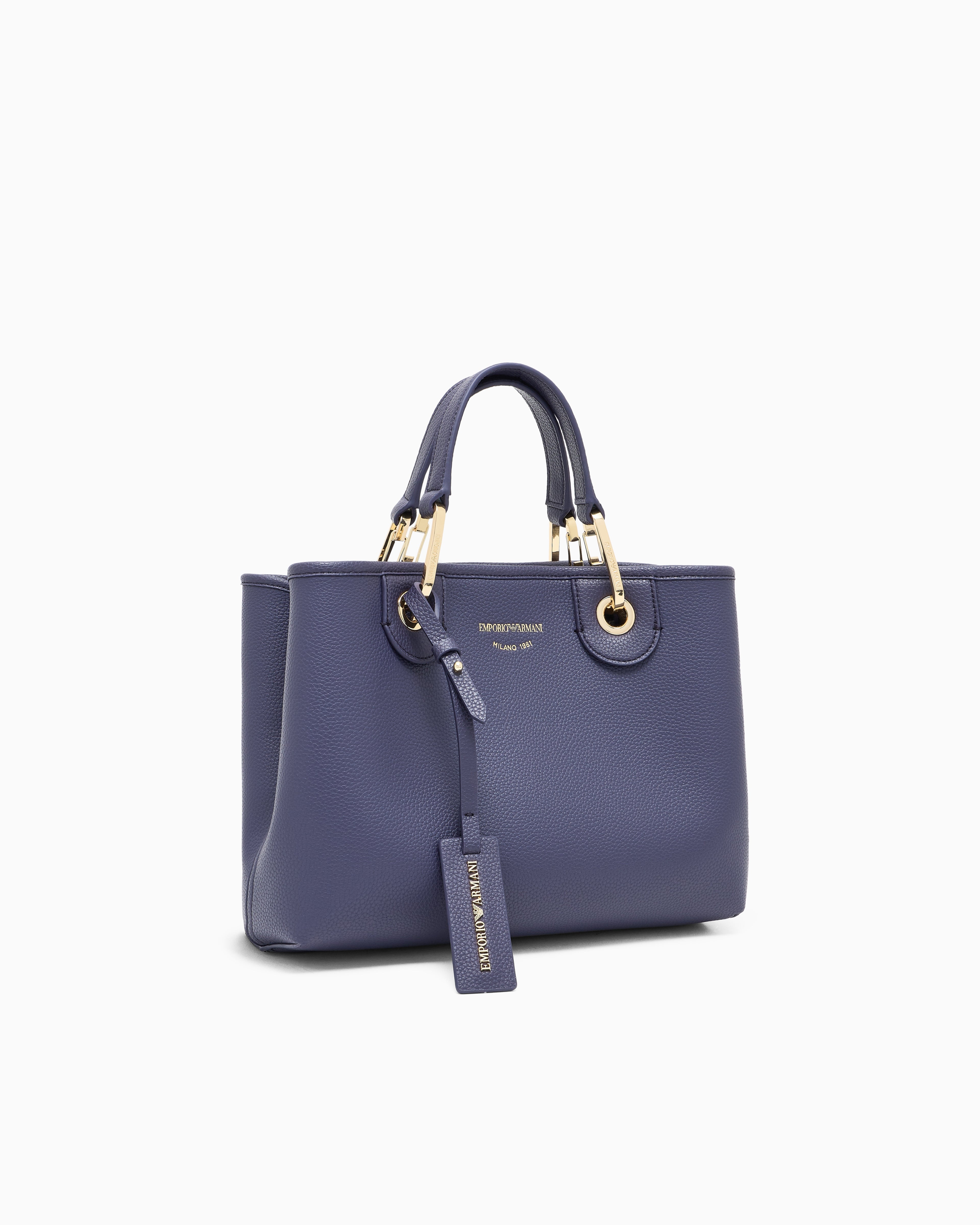 Emporio Armani Shopping bag with pebbled finish and detachable strap
