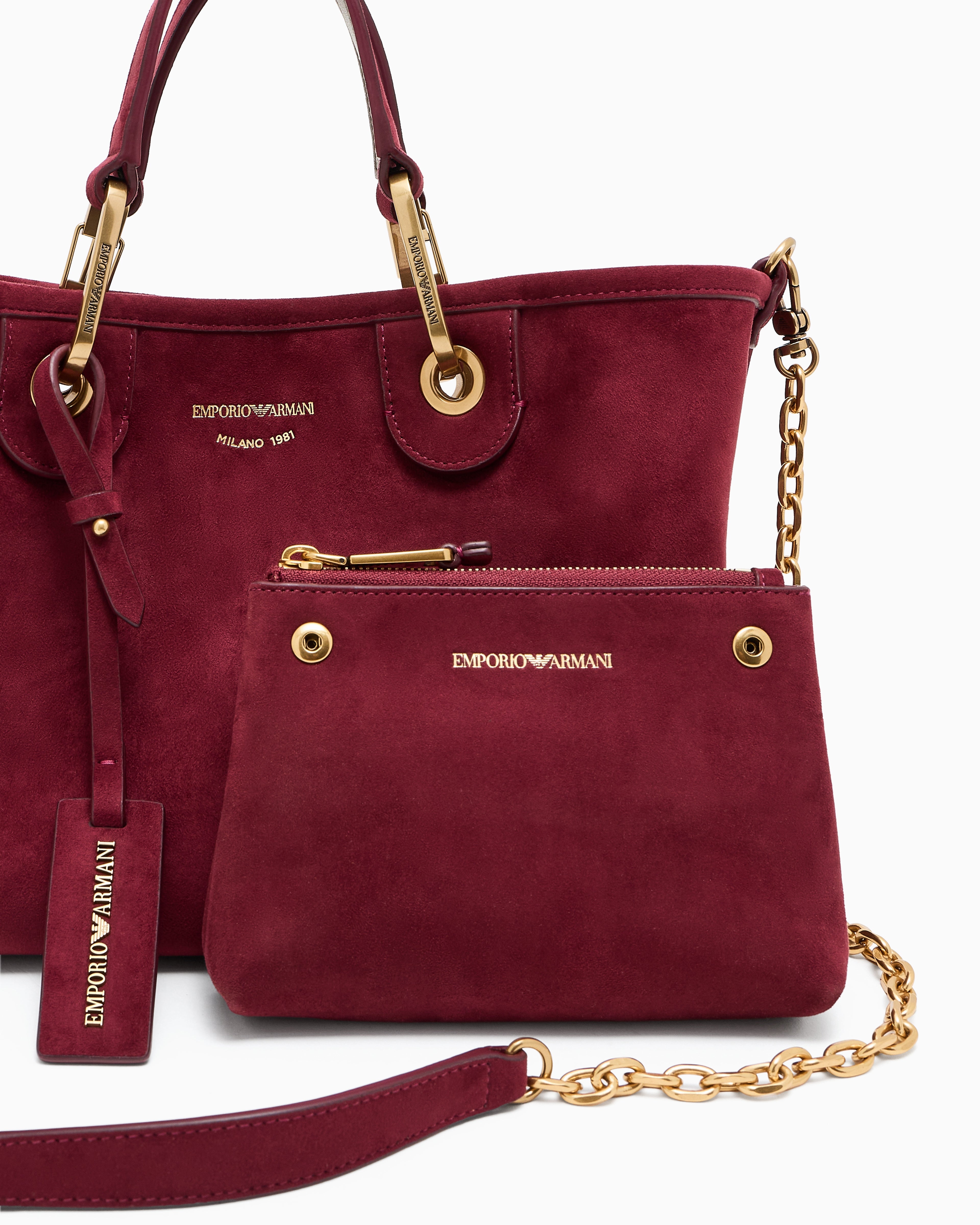 Emporio Armani Faux suede small MyEA shopper bag