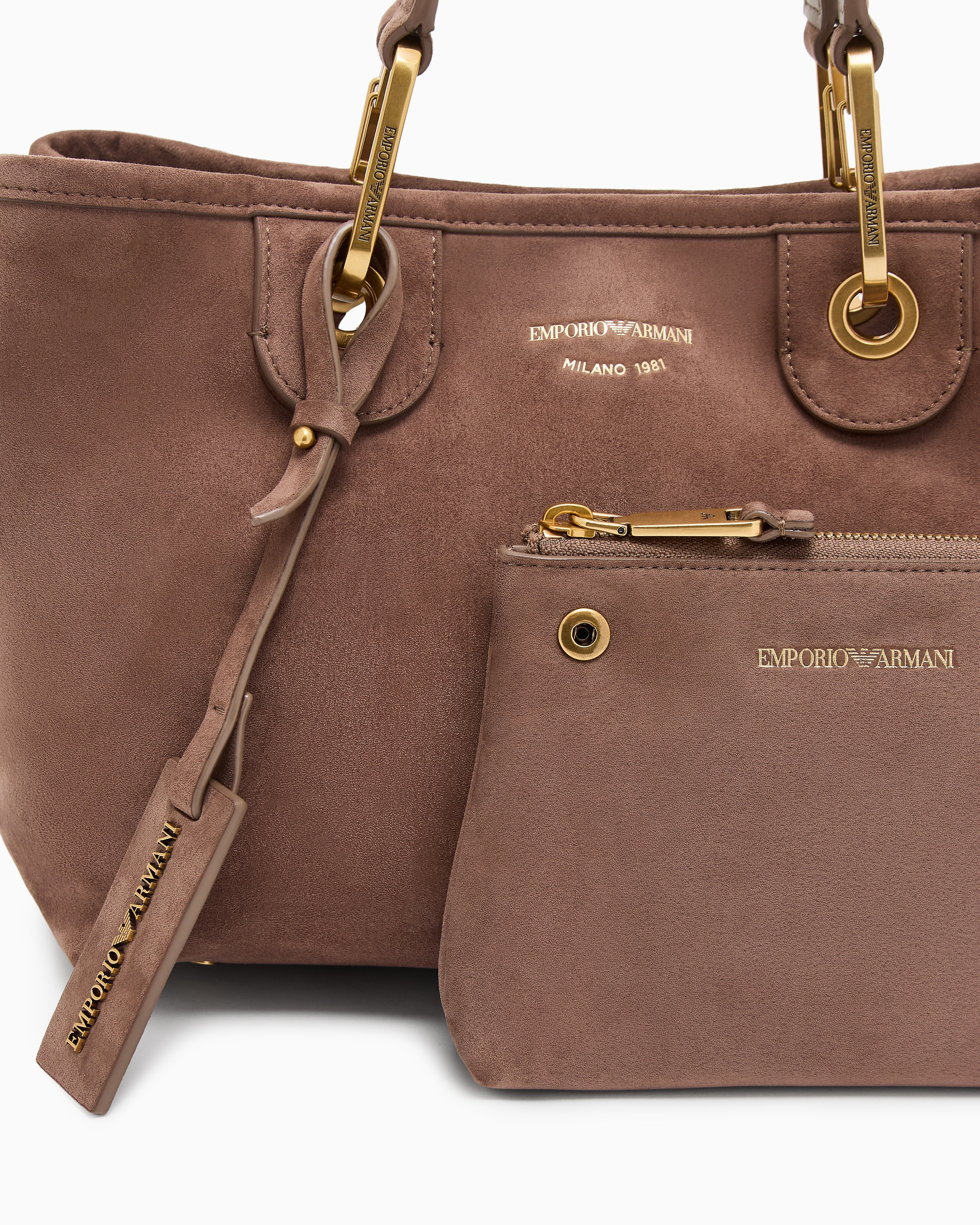 Emporio Armani Faux suede small MyEA shopper bag