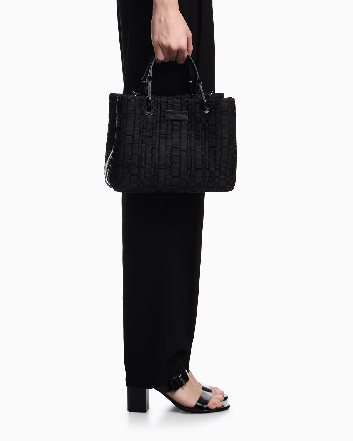 Emporio Armani MyEA small shopper bag in woven nylon