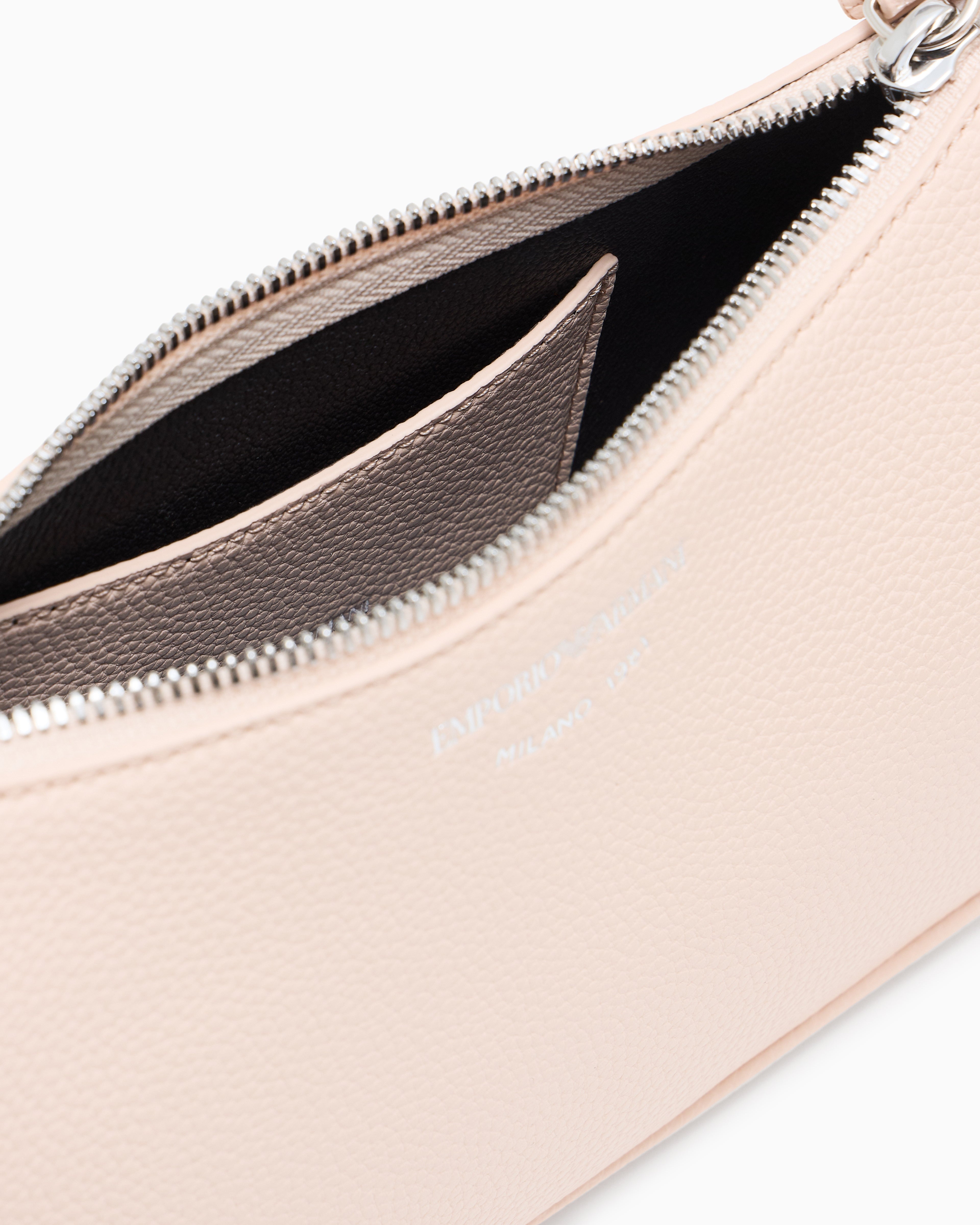 Emporio Armani Pebbled shoulder bag with a zip closure and adjustable strap