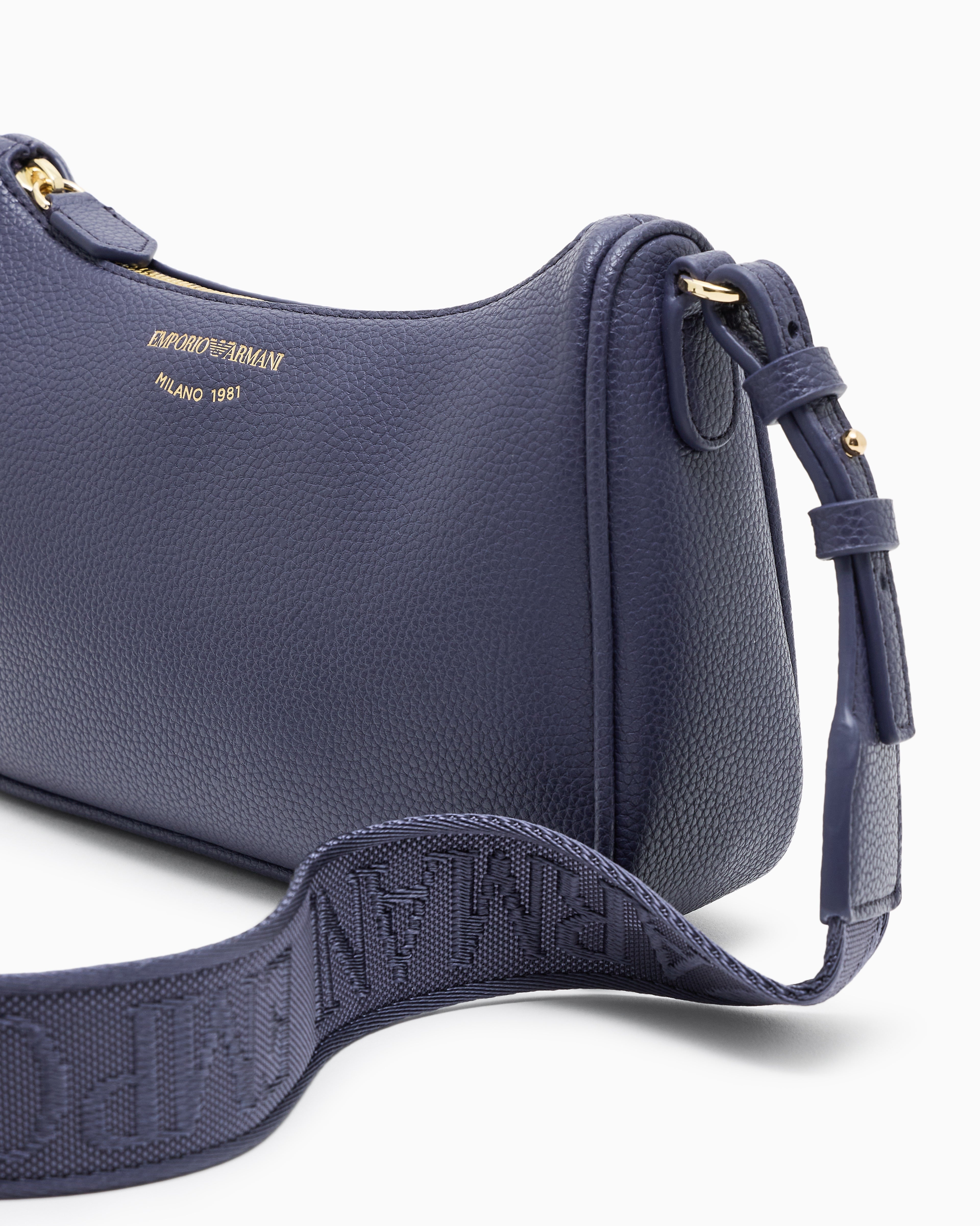 Emporio Armani Pebbled shoulder bag with a zip closure and adjustable strap
