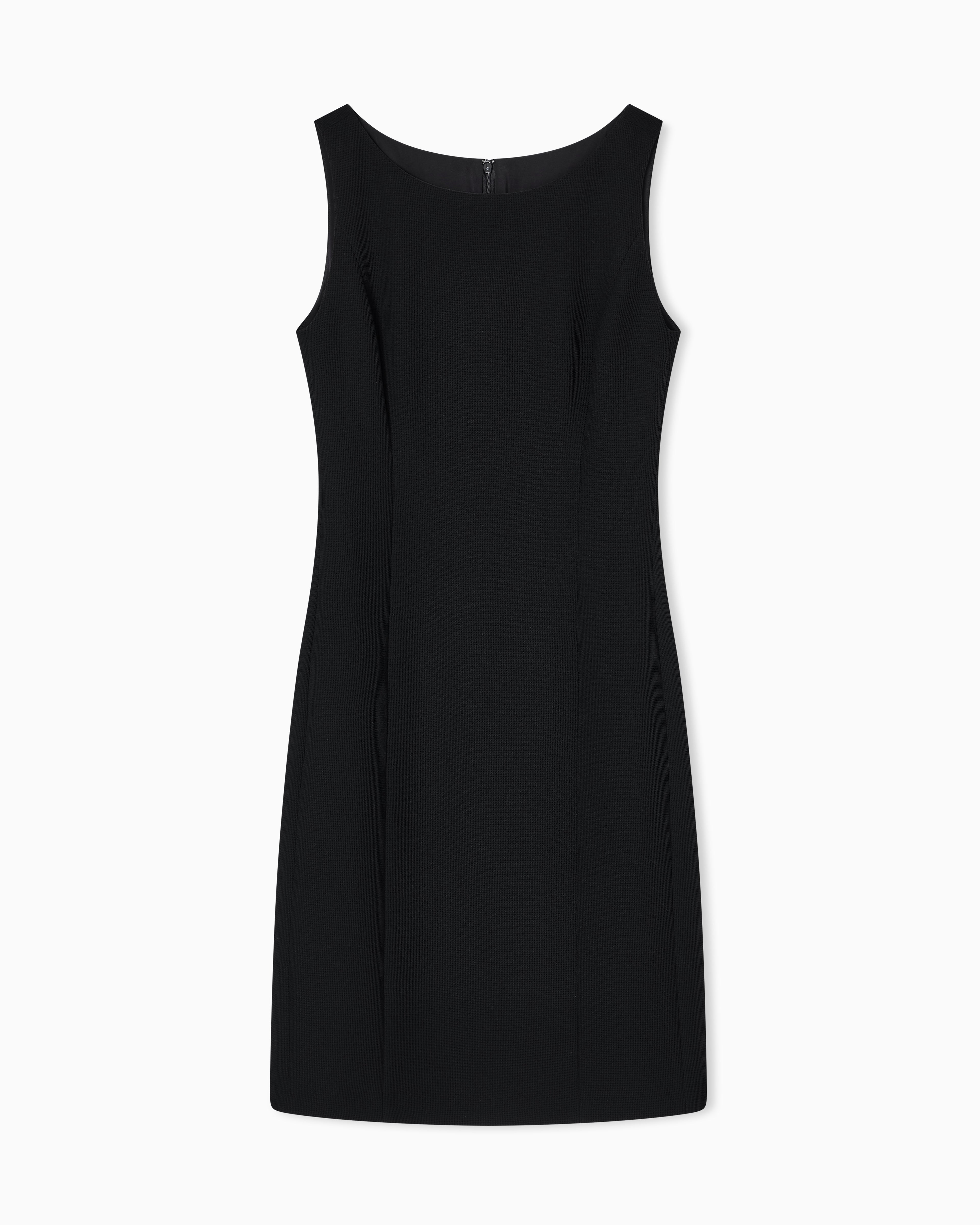 Emporio Armani Waffle-weave technical fabric sheath dress