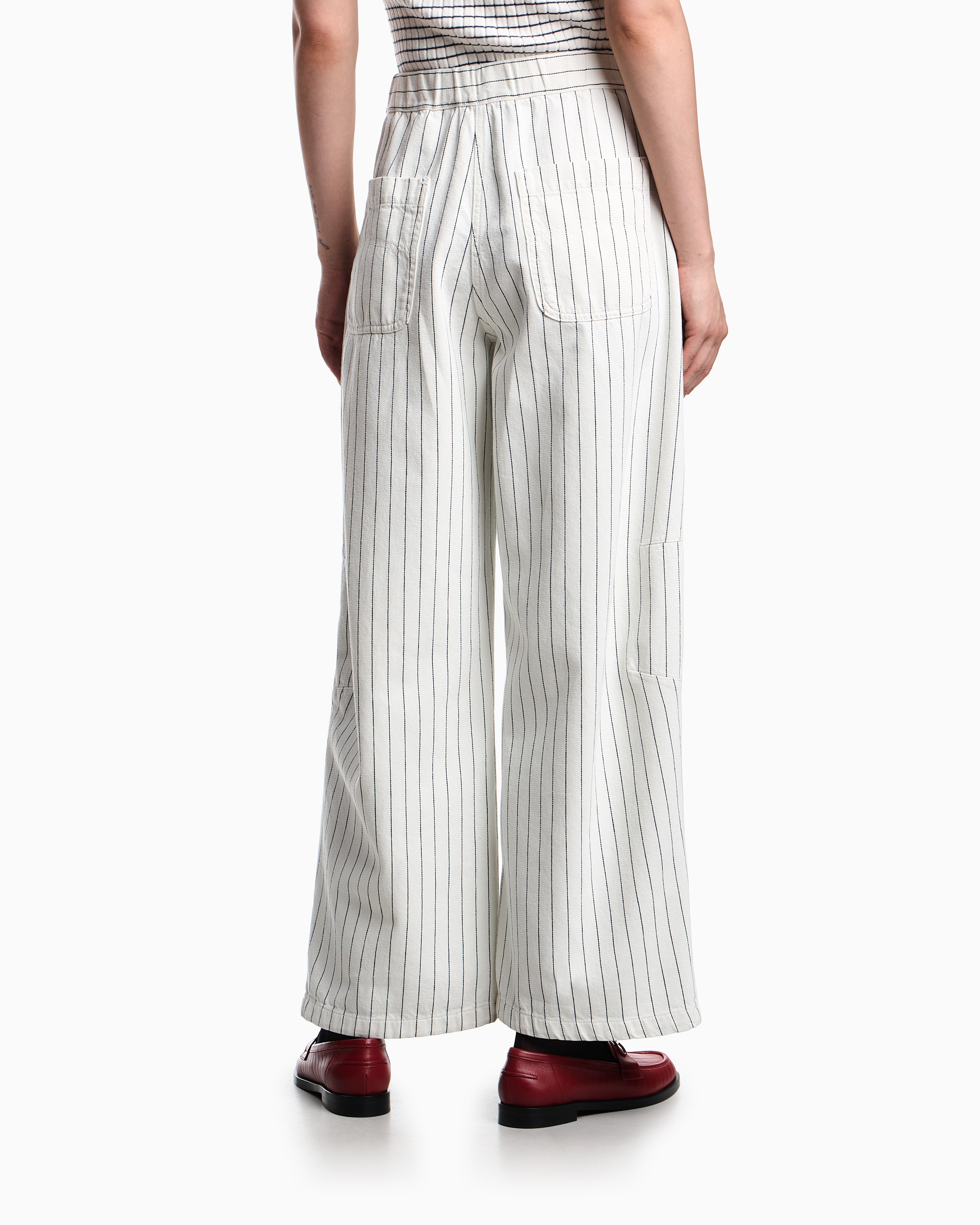Emporio Armani Garment-dyed striped bull trousers