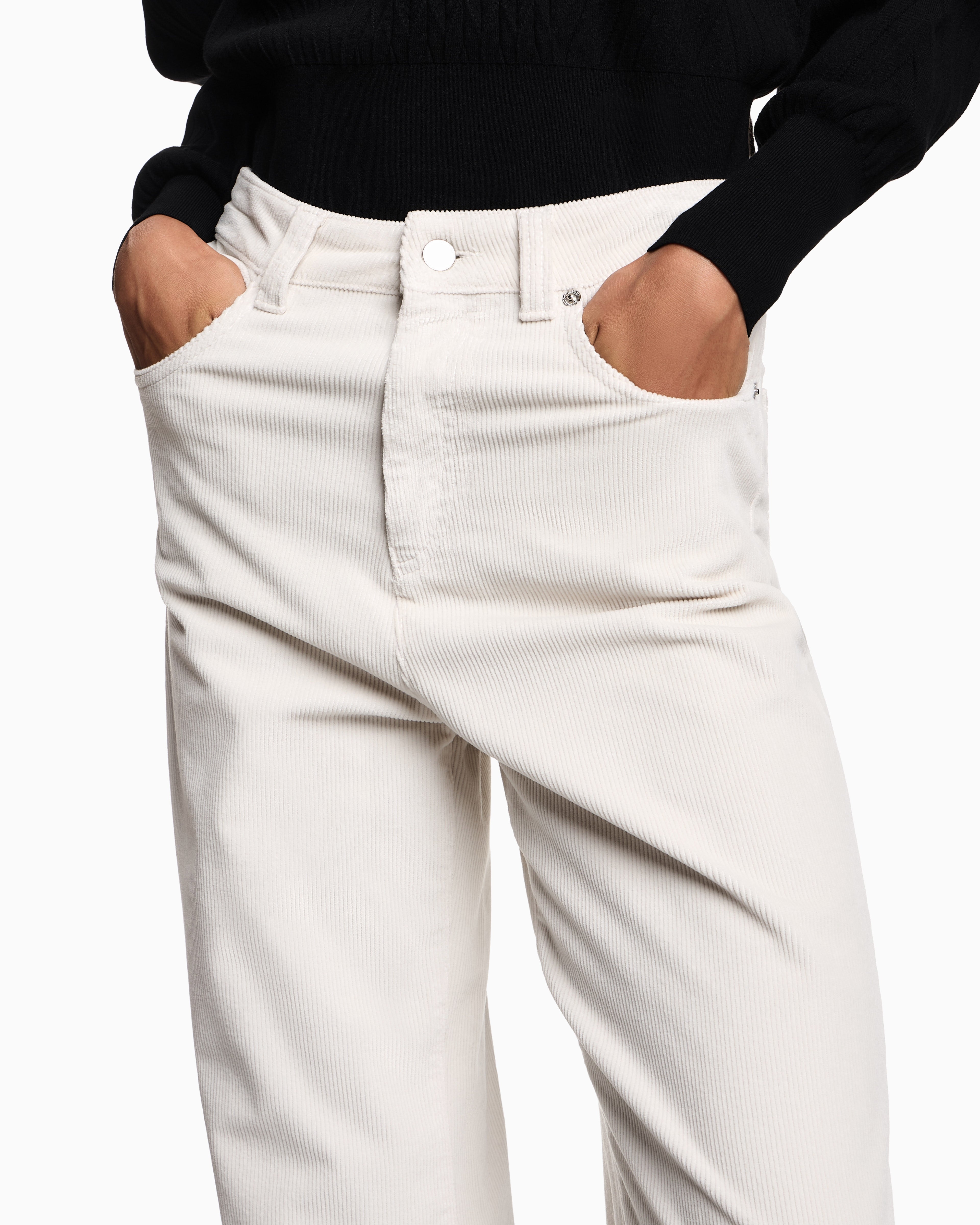 Emporio Armani J14 regular-fit garment-dyed corduroy trousers
