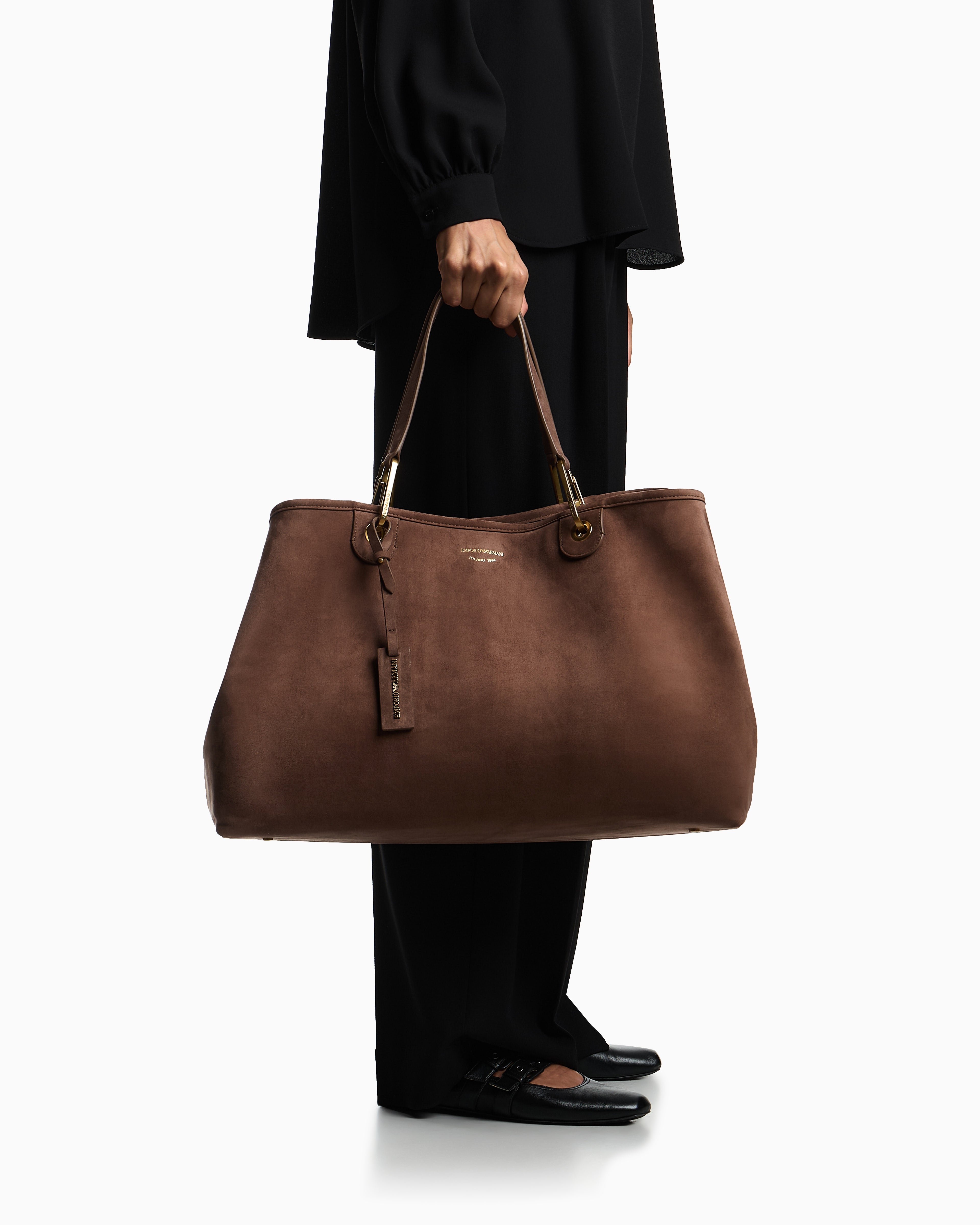 Emporio Armani Faux suede large MyEA shopper bag