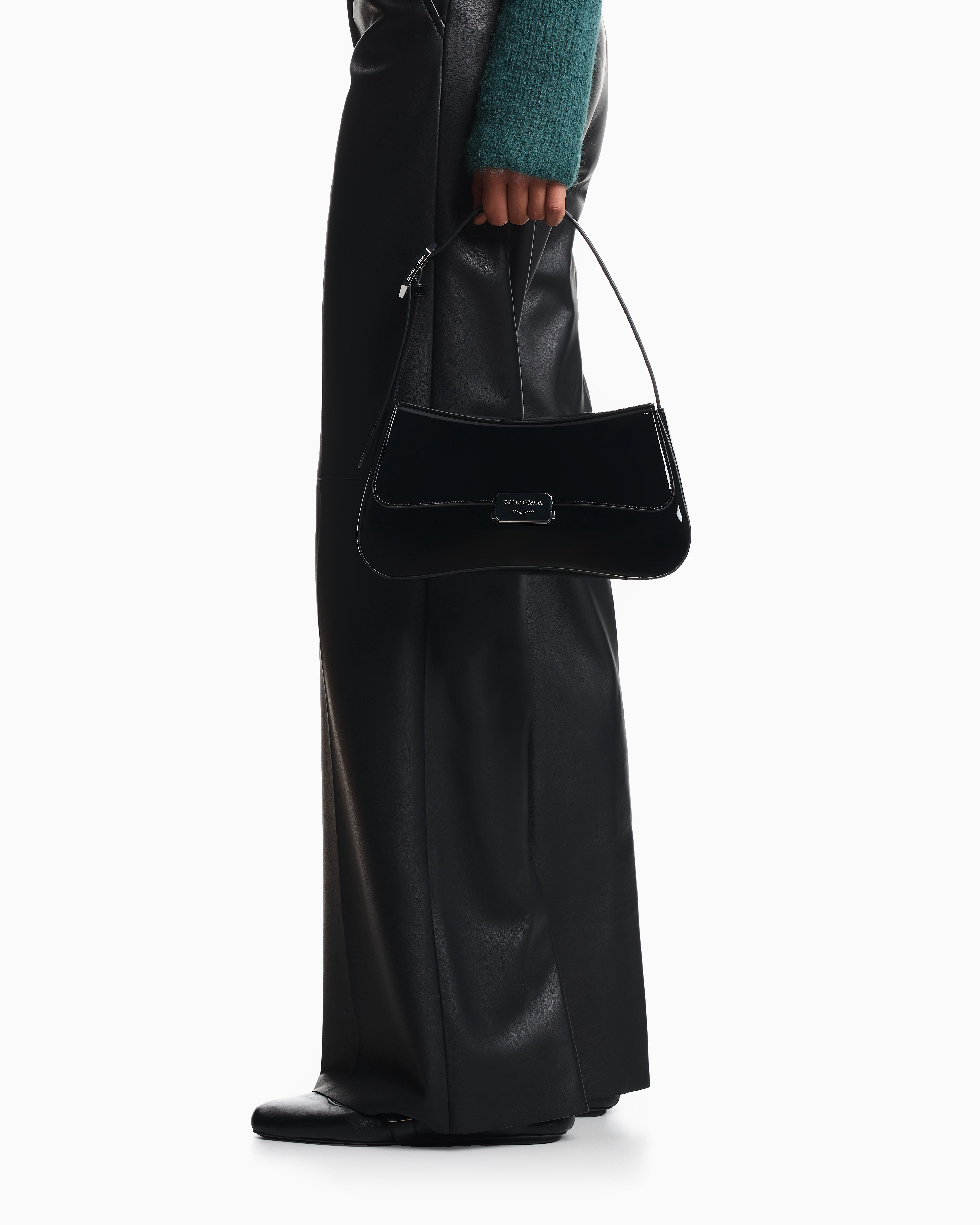 Emporio Armani Patent-effect shoulder bag