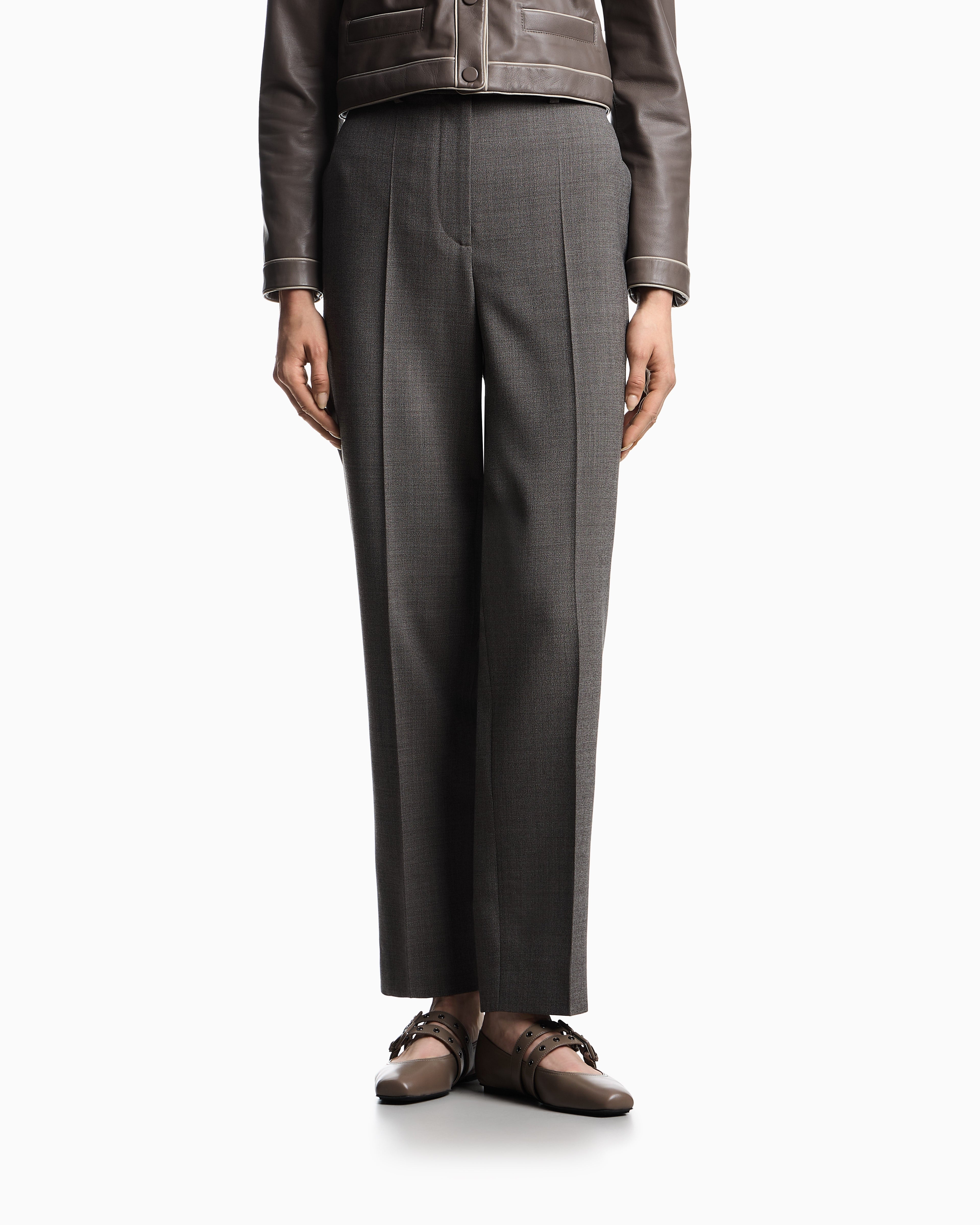 Emporio Armani Mouliné crêpe wool trousers