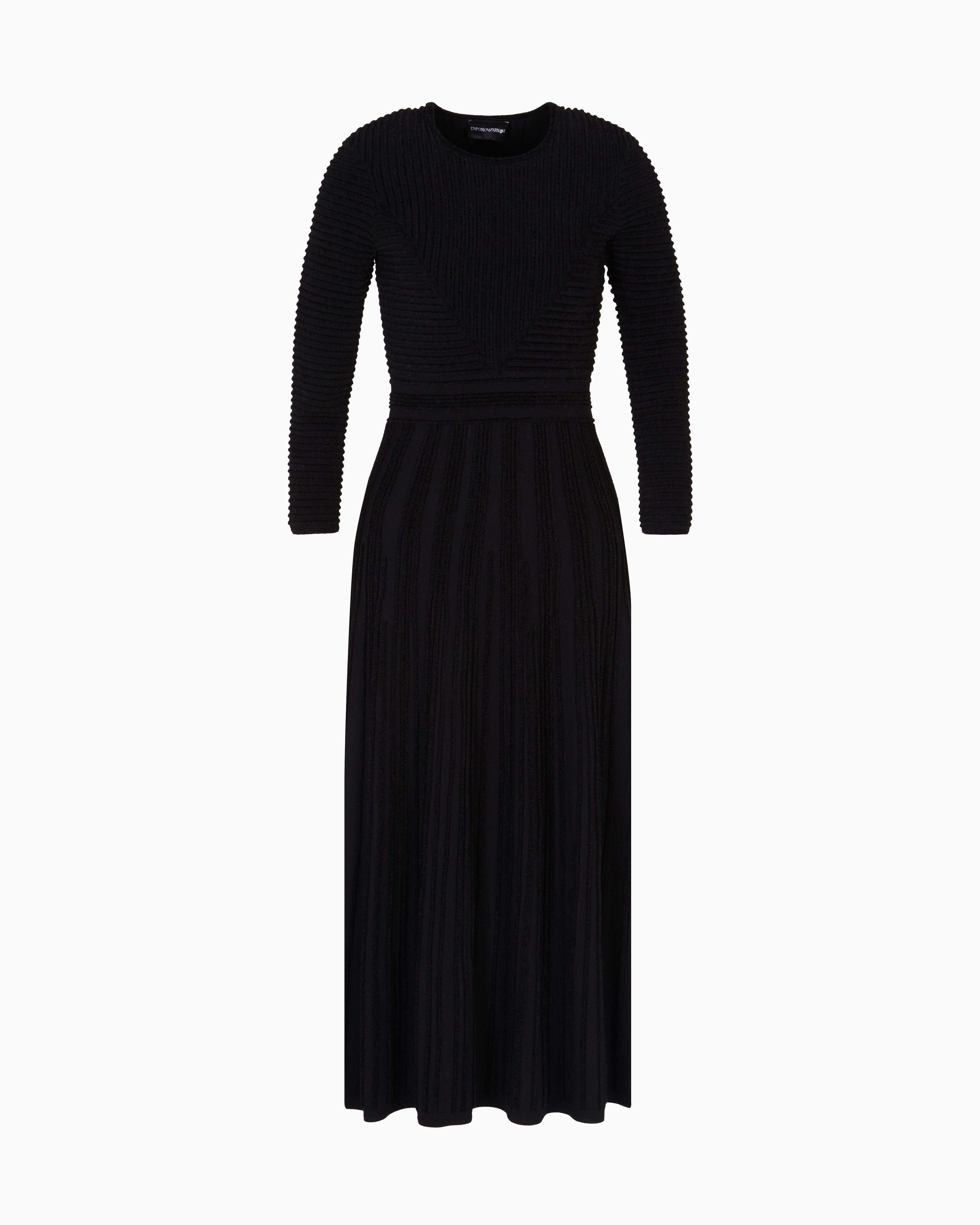 Emporio Armani Long dress in ottoman chenille