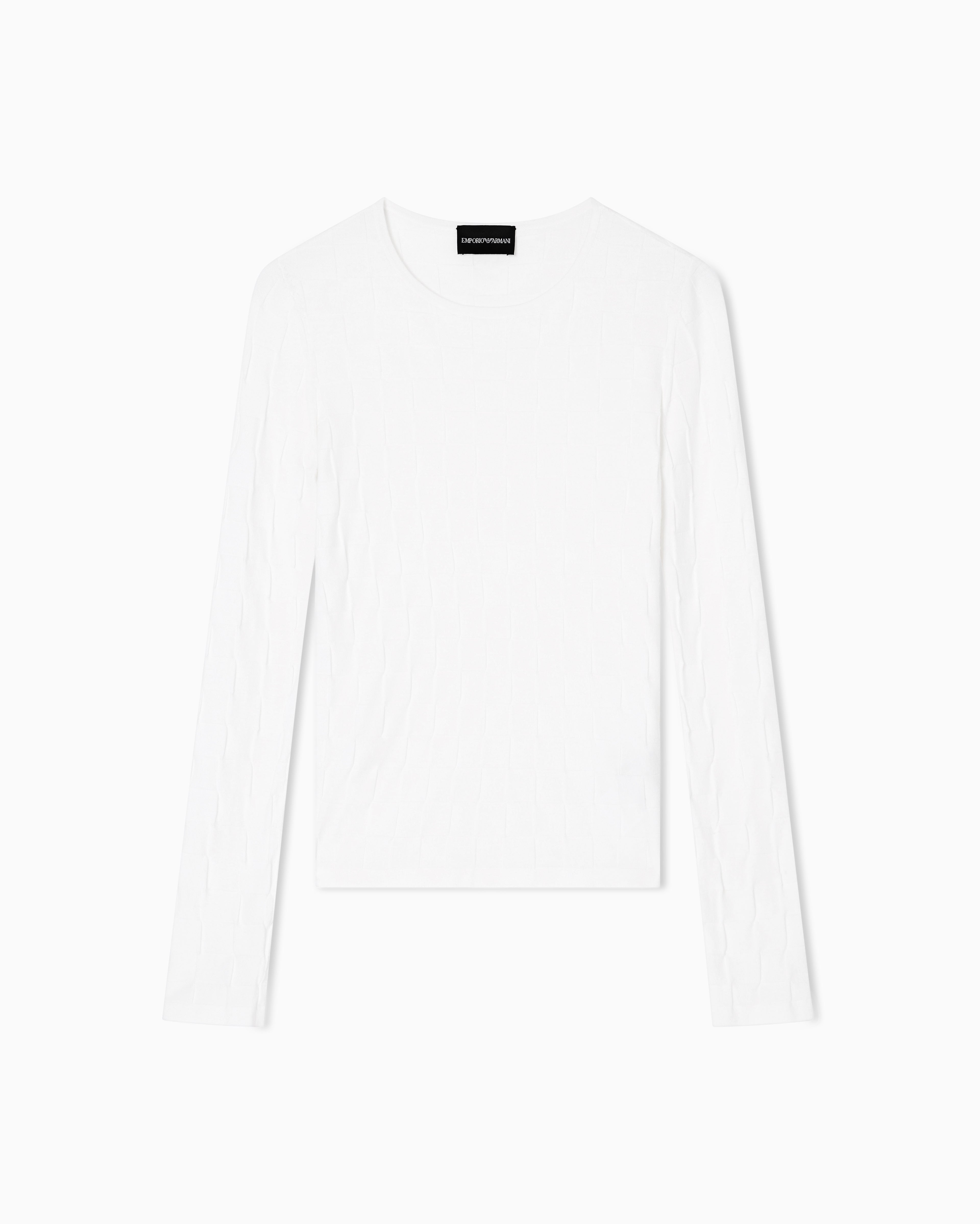 Emporio Armani Check-effect knit front and back viscose jumper