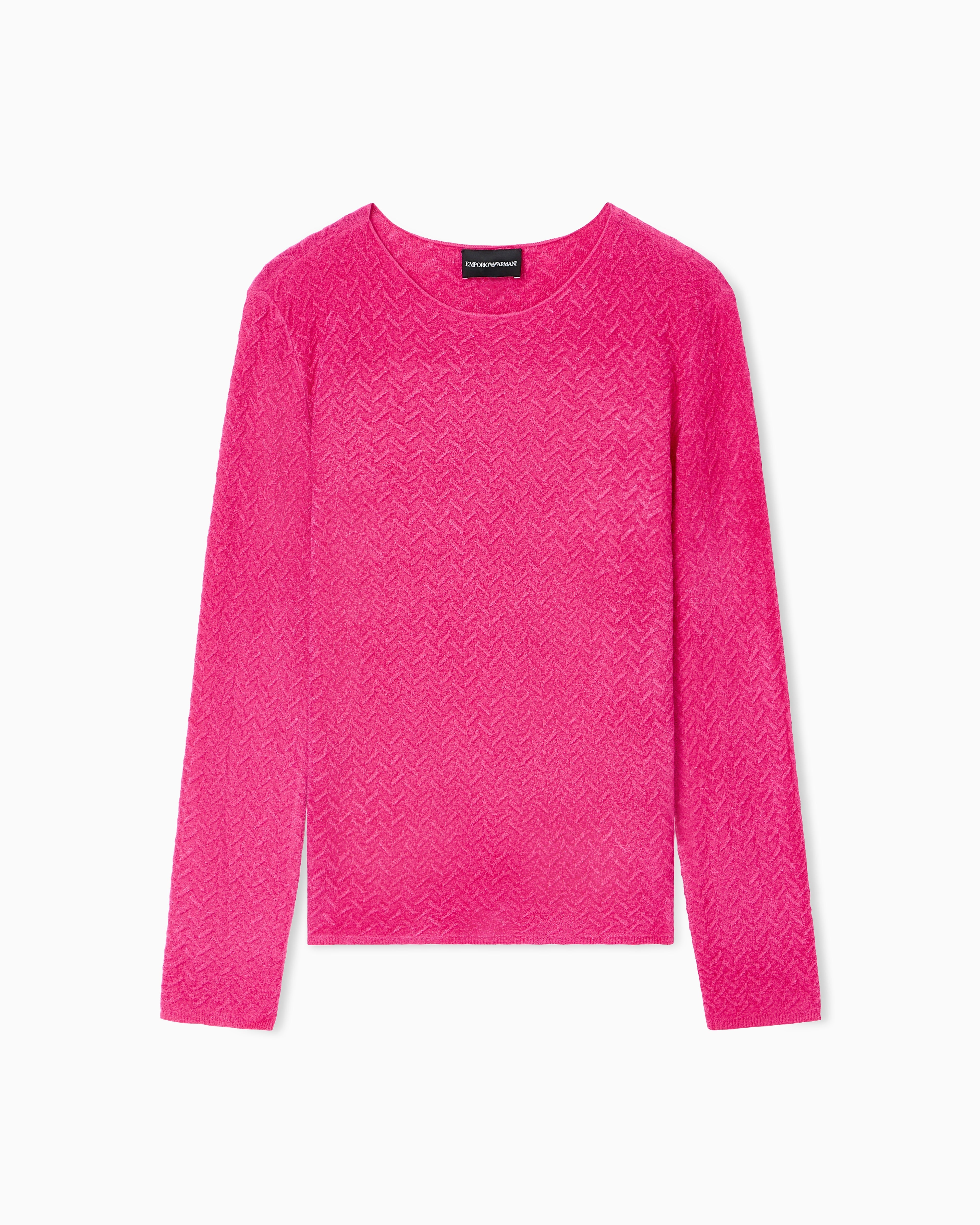 Emporio Armani Chenille jumper with embossed irregular chevron motif