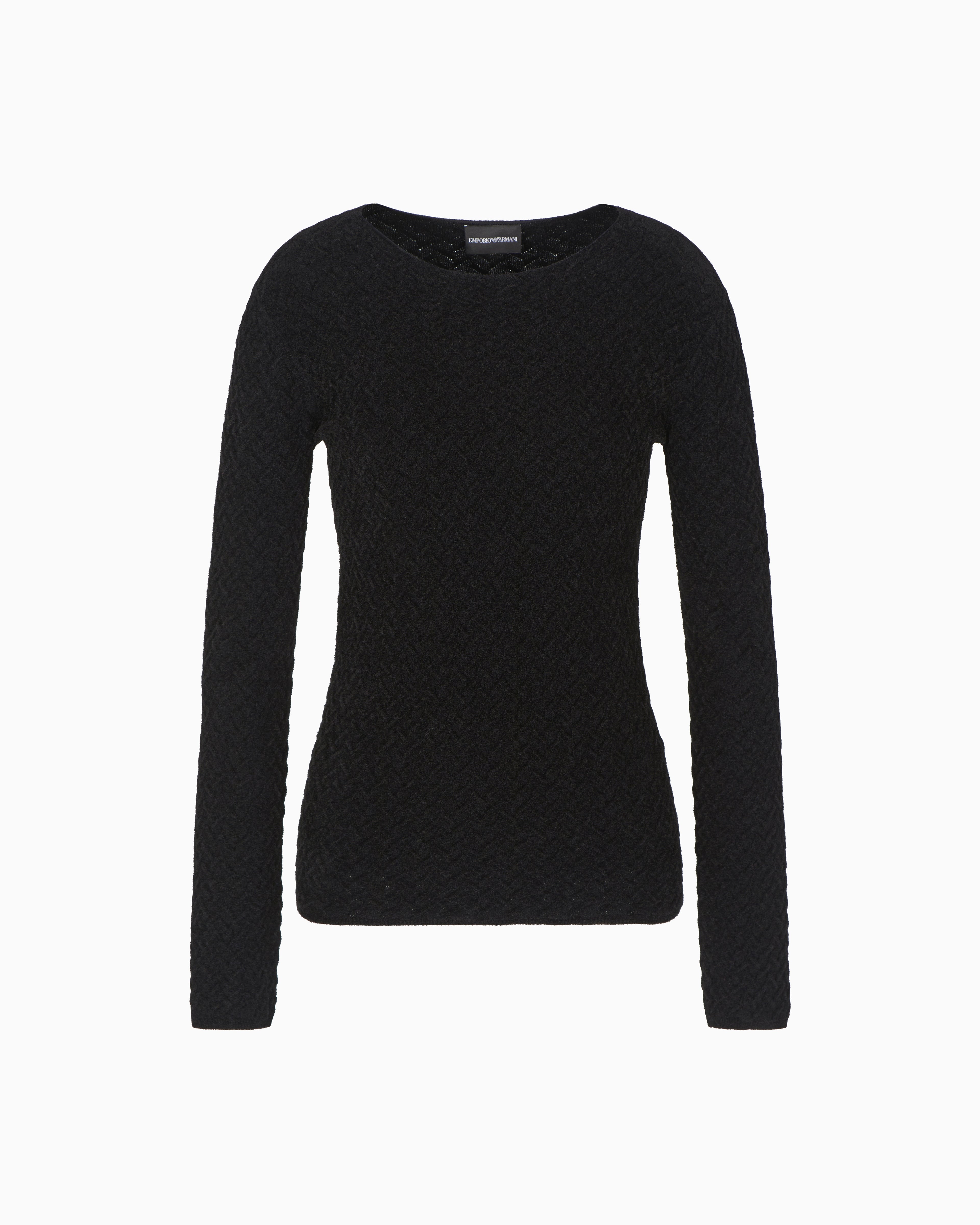 Emporio Armani Chenille jumper with embossed irregular chevron motif