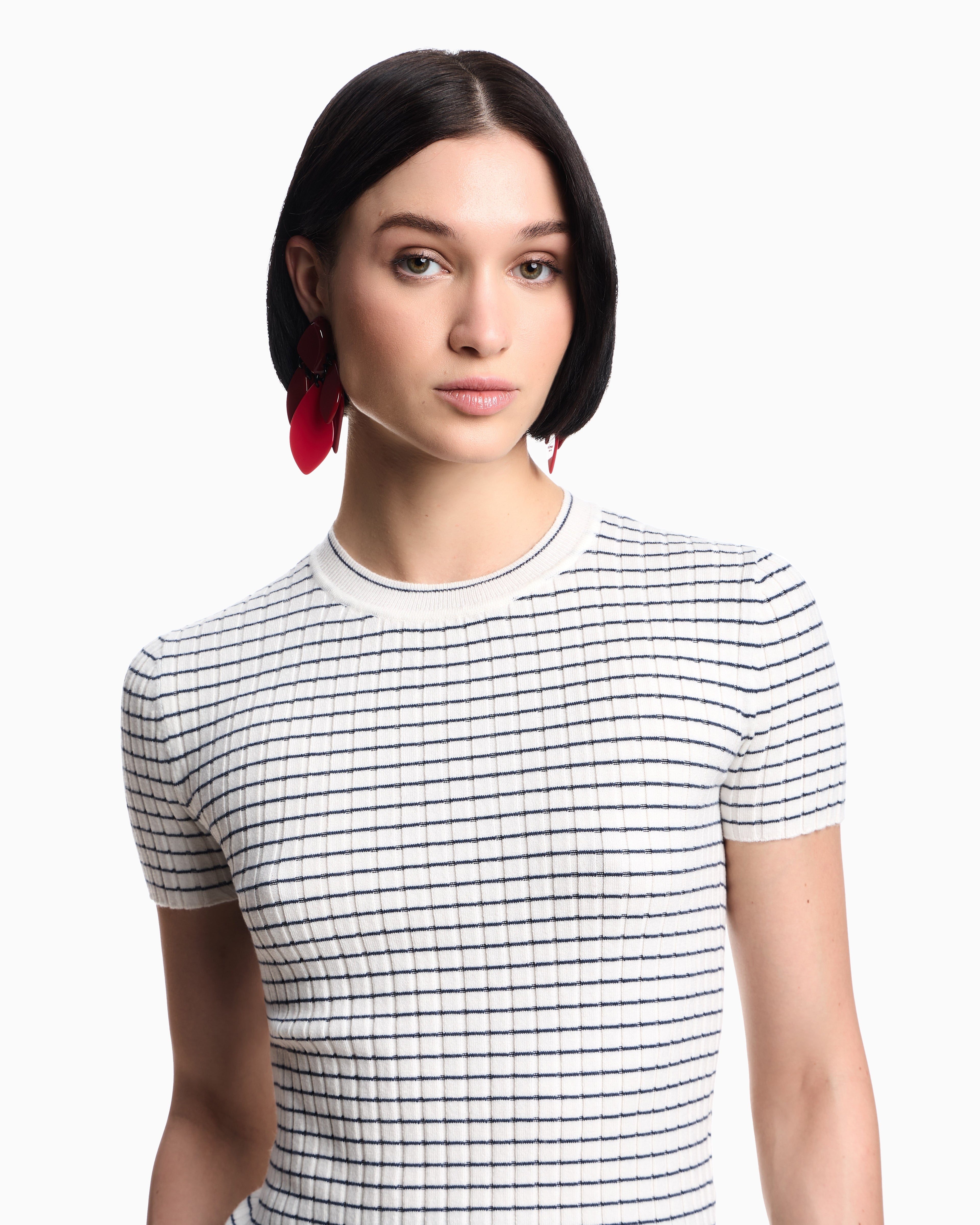 Emporio Armani Ribbed T-Shirt with striped motif