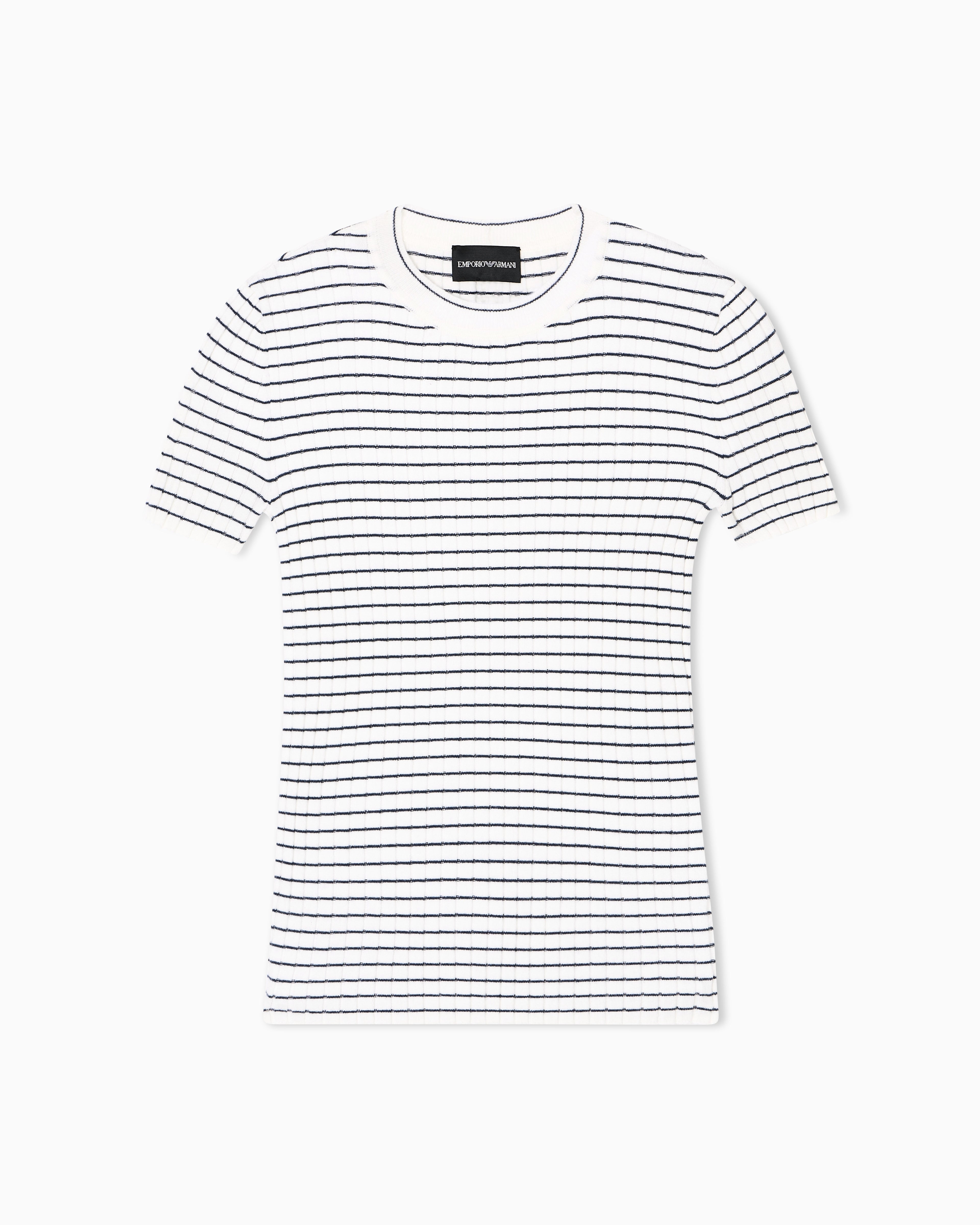 Emporio Armani Ribbed T-Shirt with striped motif