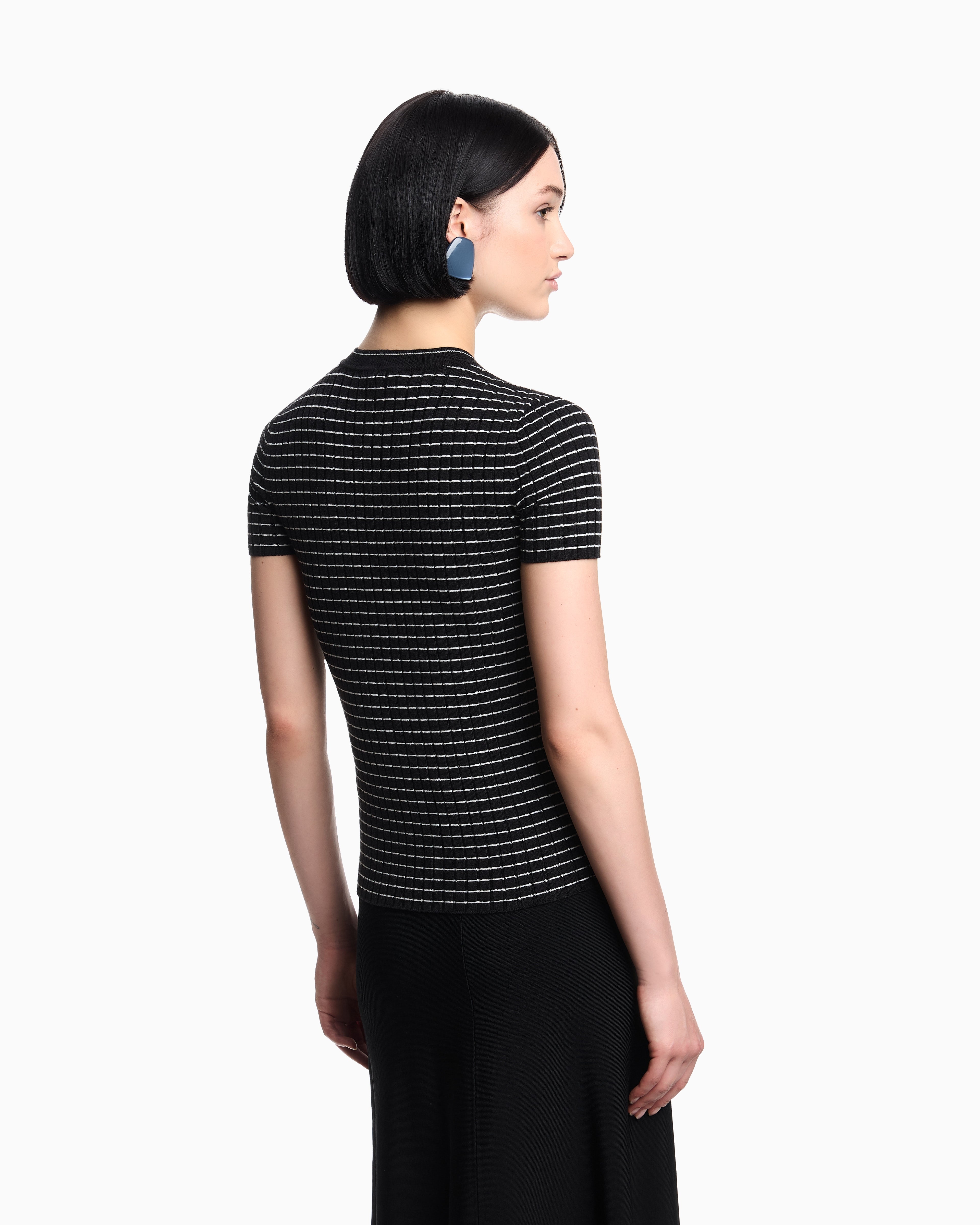 Emporio Armani Ribbed T-Shirt with striped motif