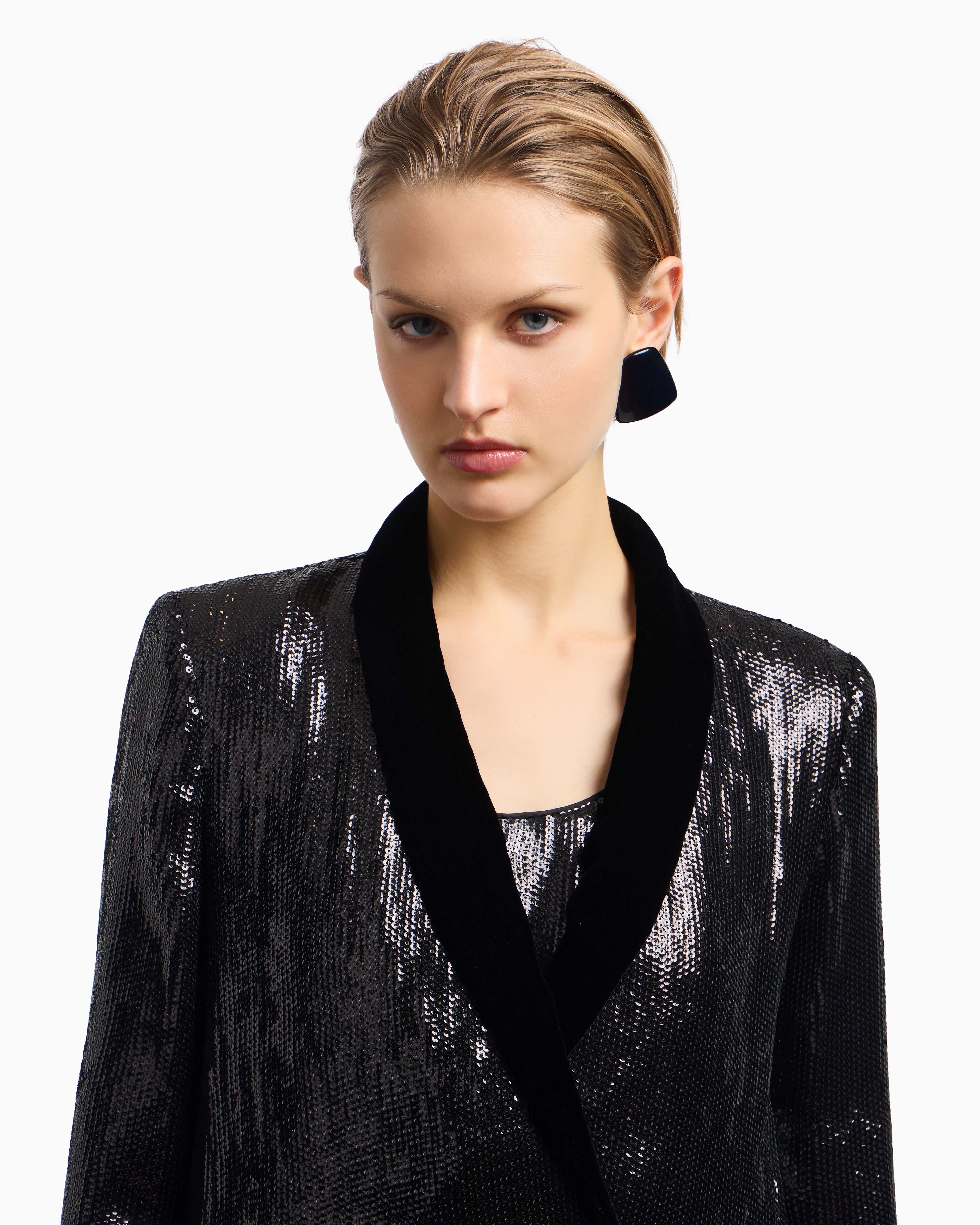 Emporio Armani Double-breasted blazer with all-over sequins