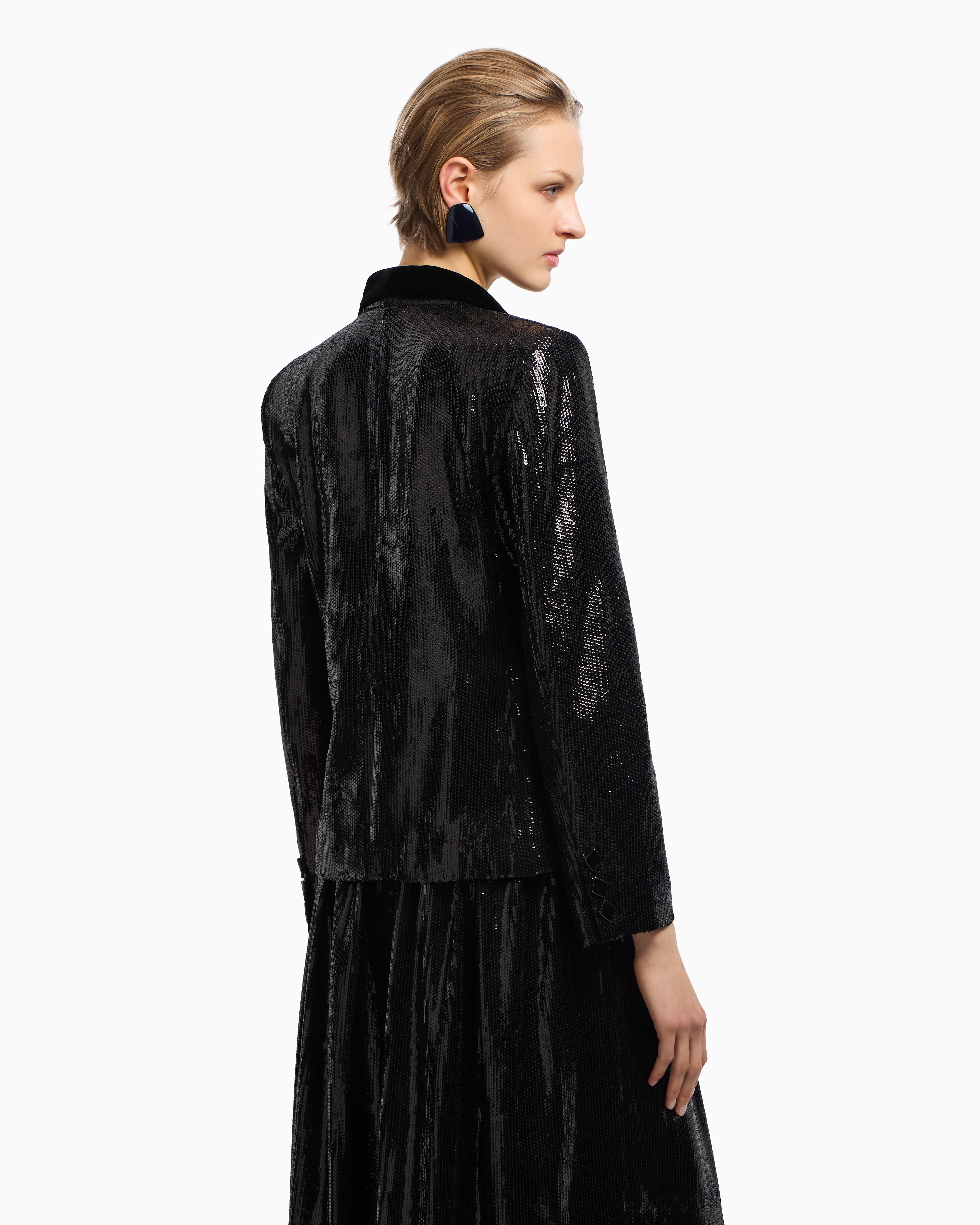 Emporio Armani Double-breasted blazer with all-over sequins
