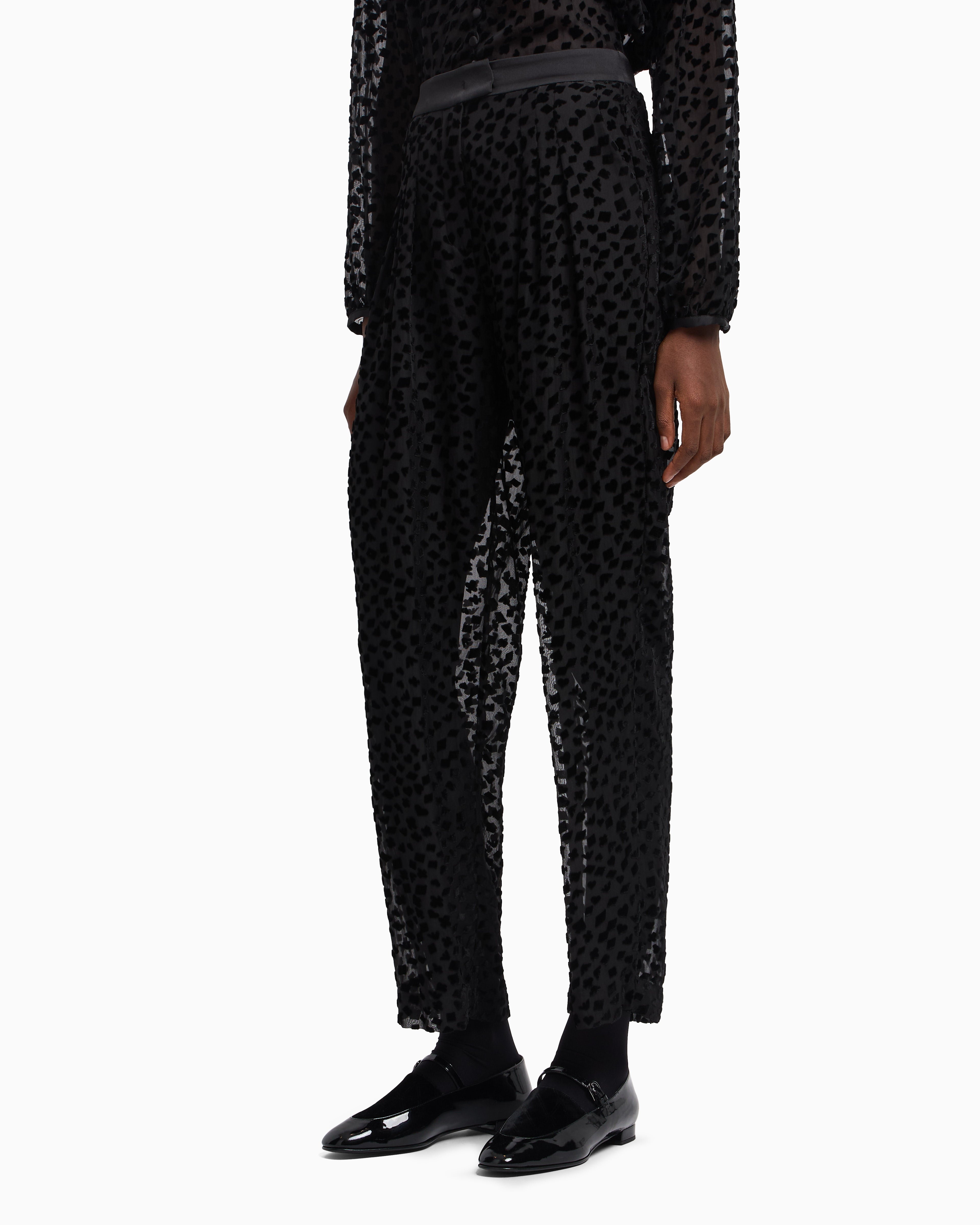 Emporio Armani ASV Jeu de Cartes devoré tulle trousers with pleats