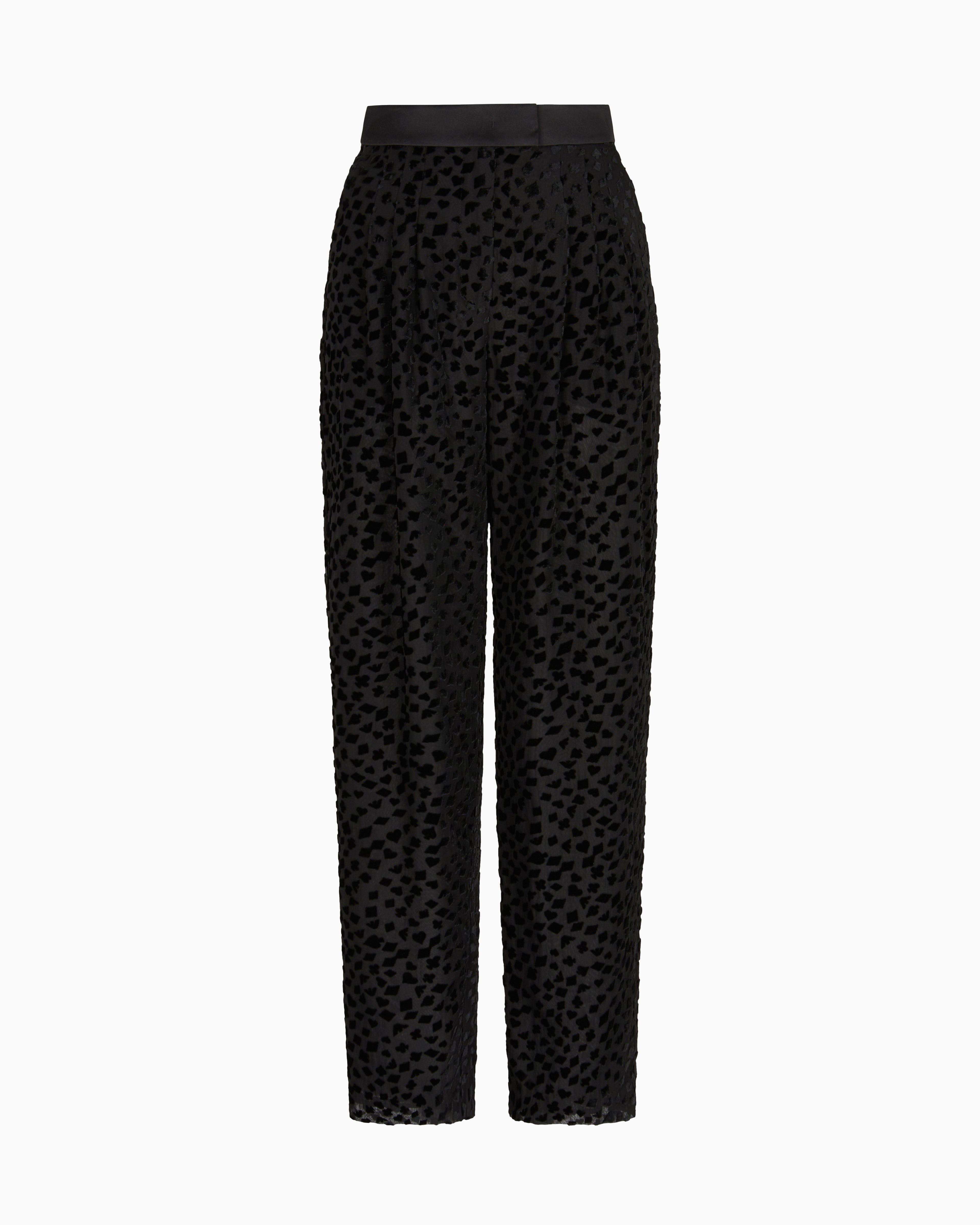 Emporio Armani ASV Jeu de Cartes devoré tulle trousers with pleats