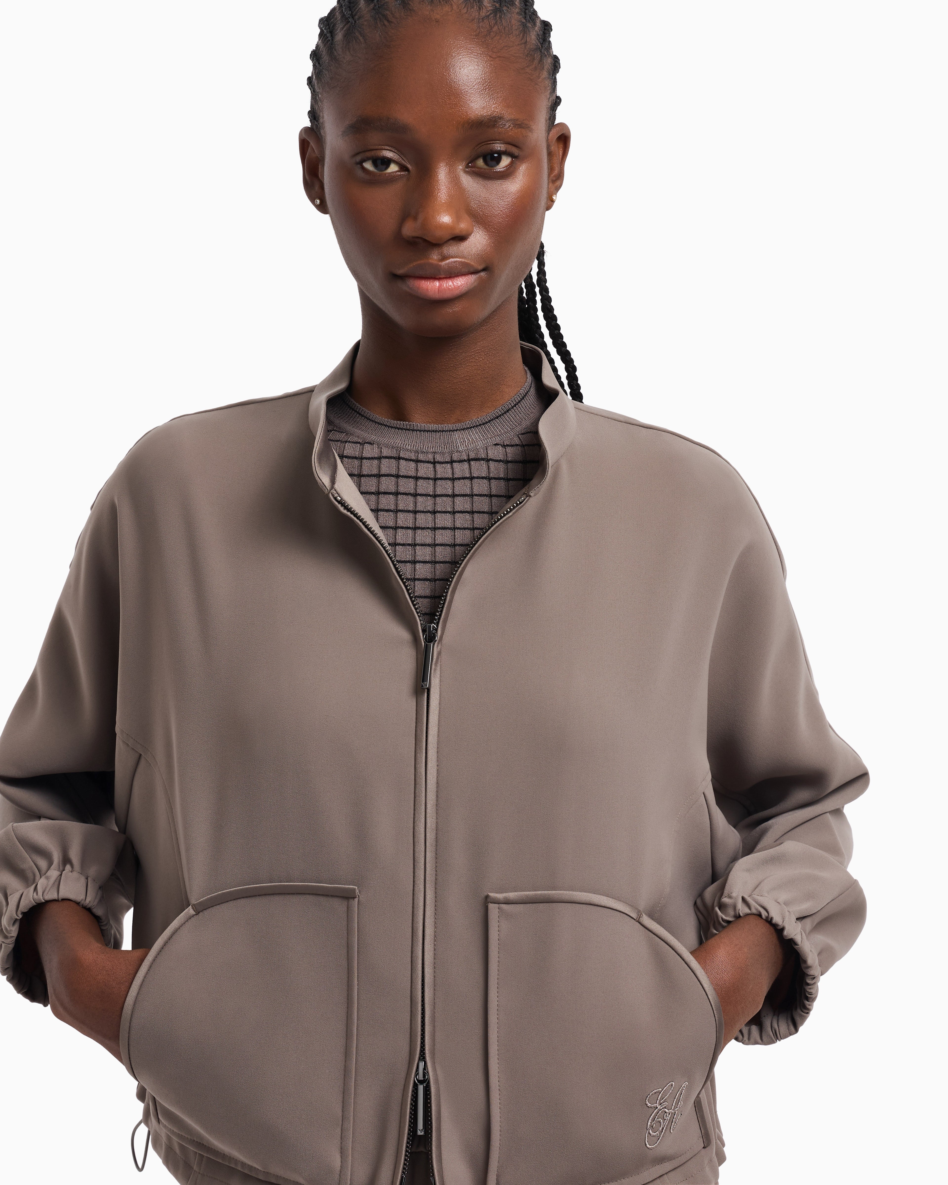 Emporio Armani Technical cady blouson with logo embroidery