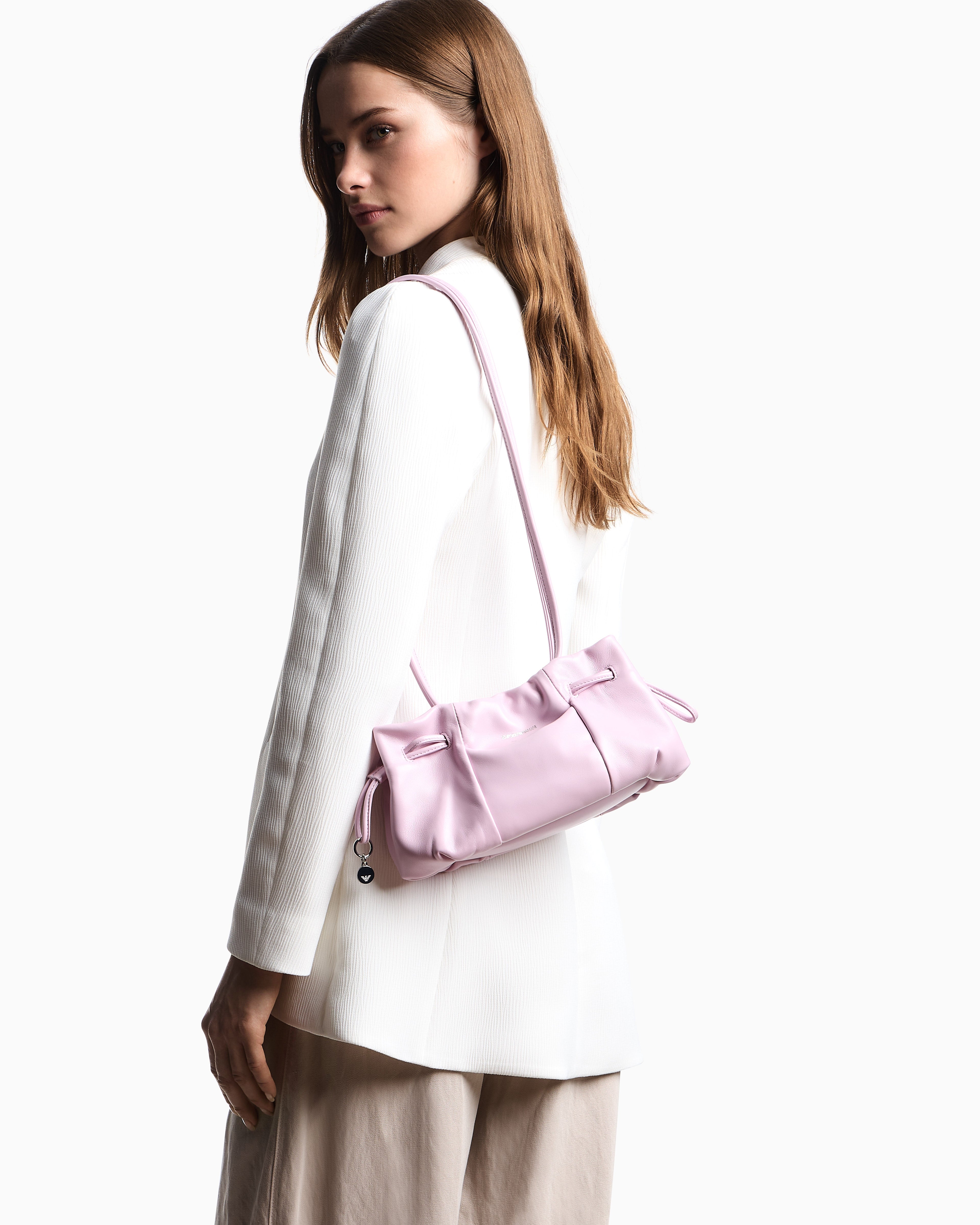 Emporio Armani Small shoulder bag with nappa-leather drawstring