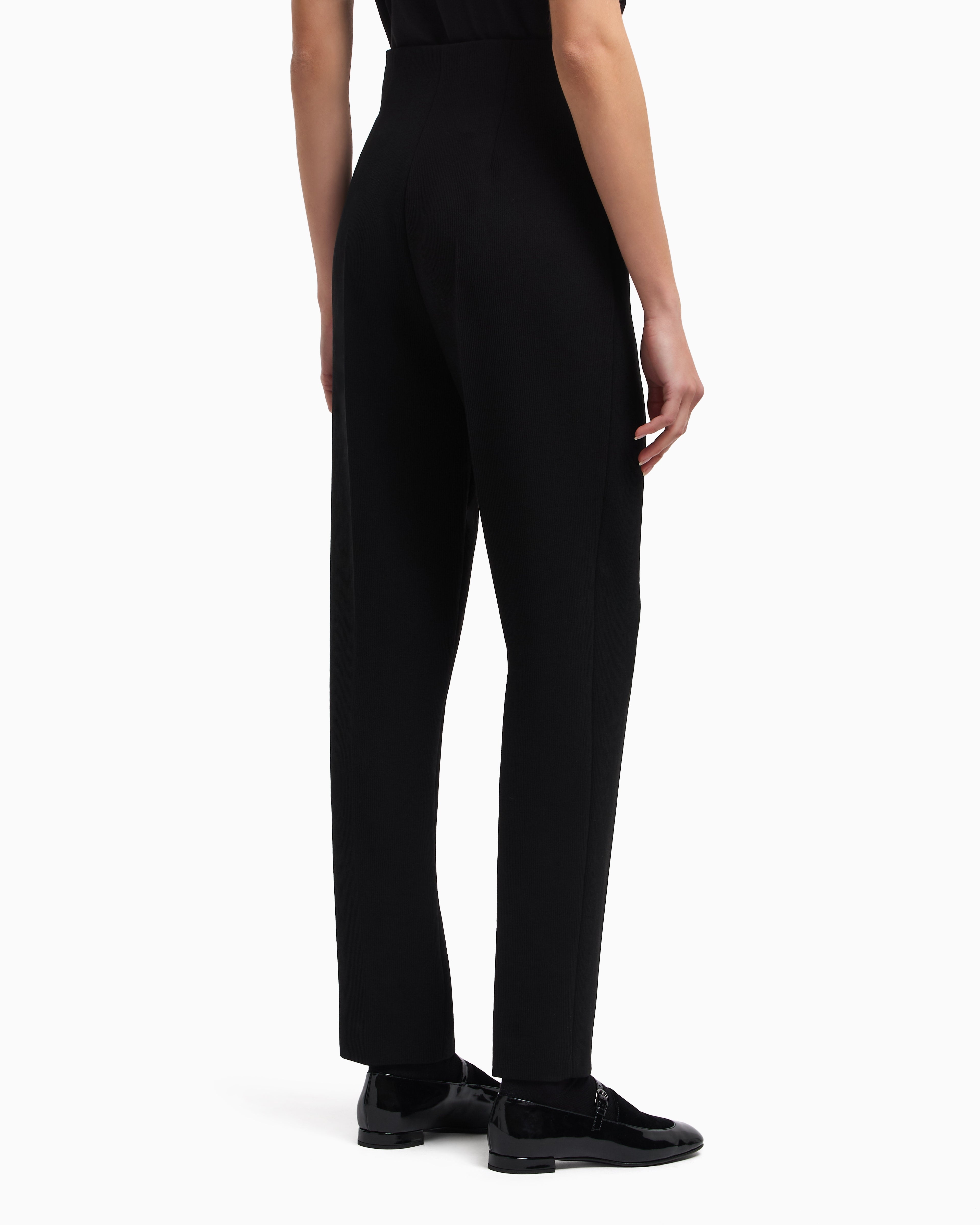 Emporio Armani Bark-effect fluid crêpe trousers