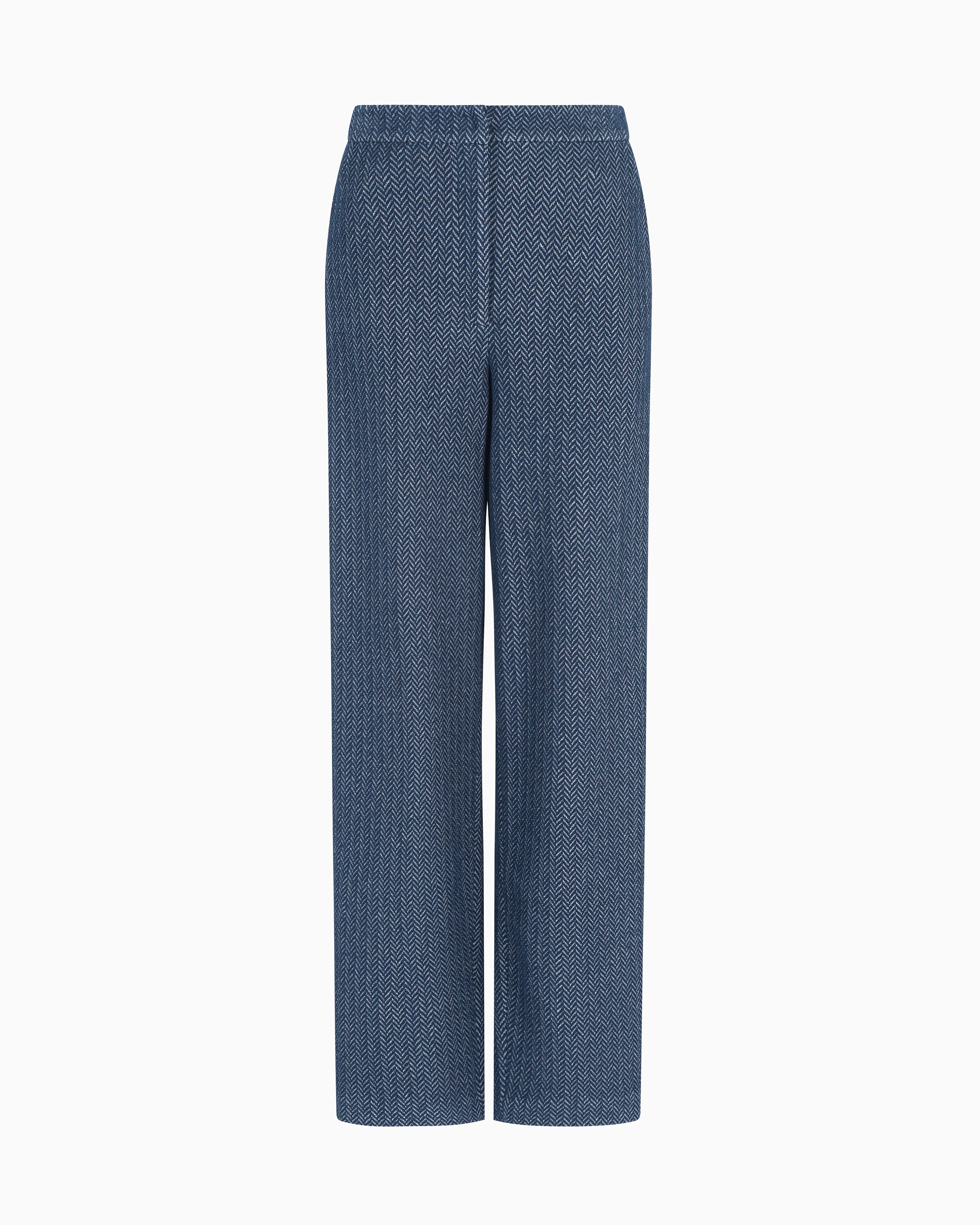 Emporio Armani Chevron-motif jersey trousers