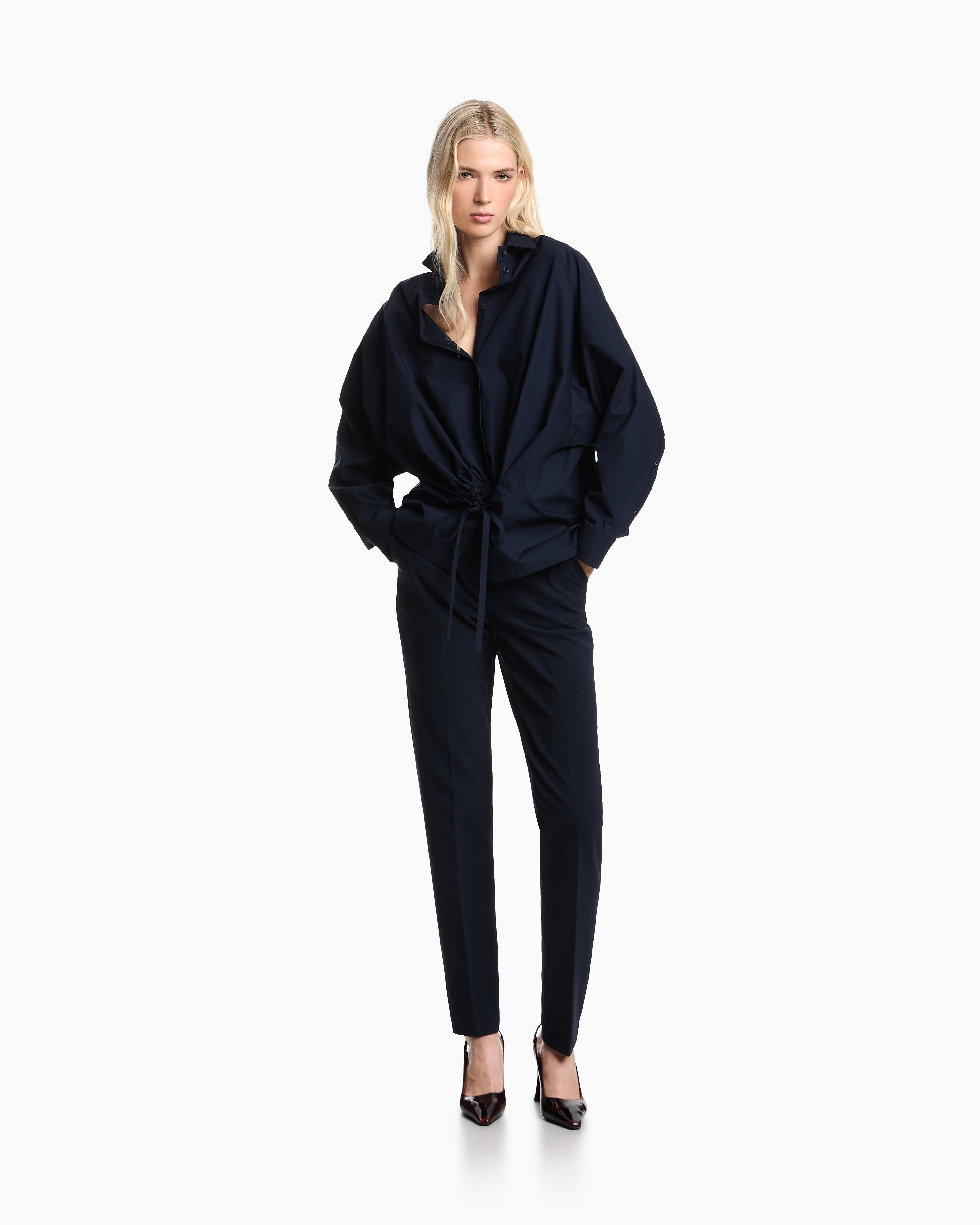 Emporio Armani Cotton Drawstring Button-Up Shirt