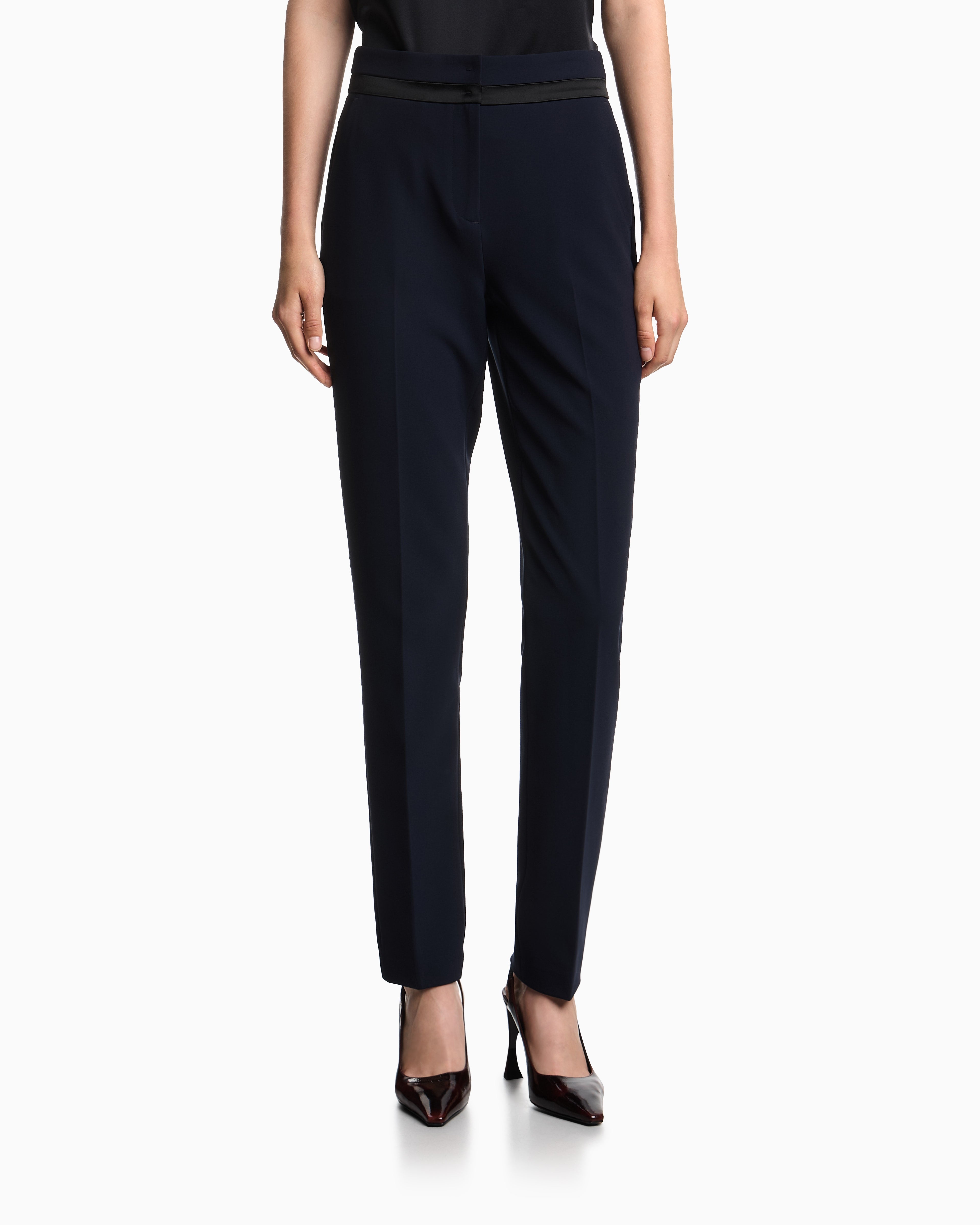 Emporio Armani Satin-Waistband Tuxedo Trousers