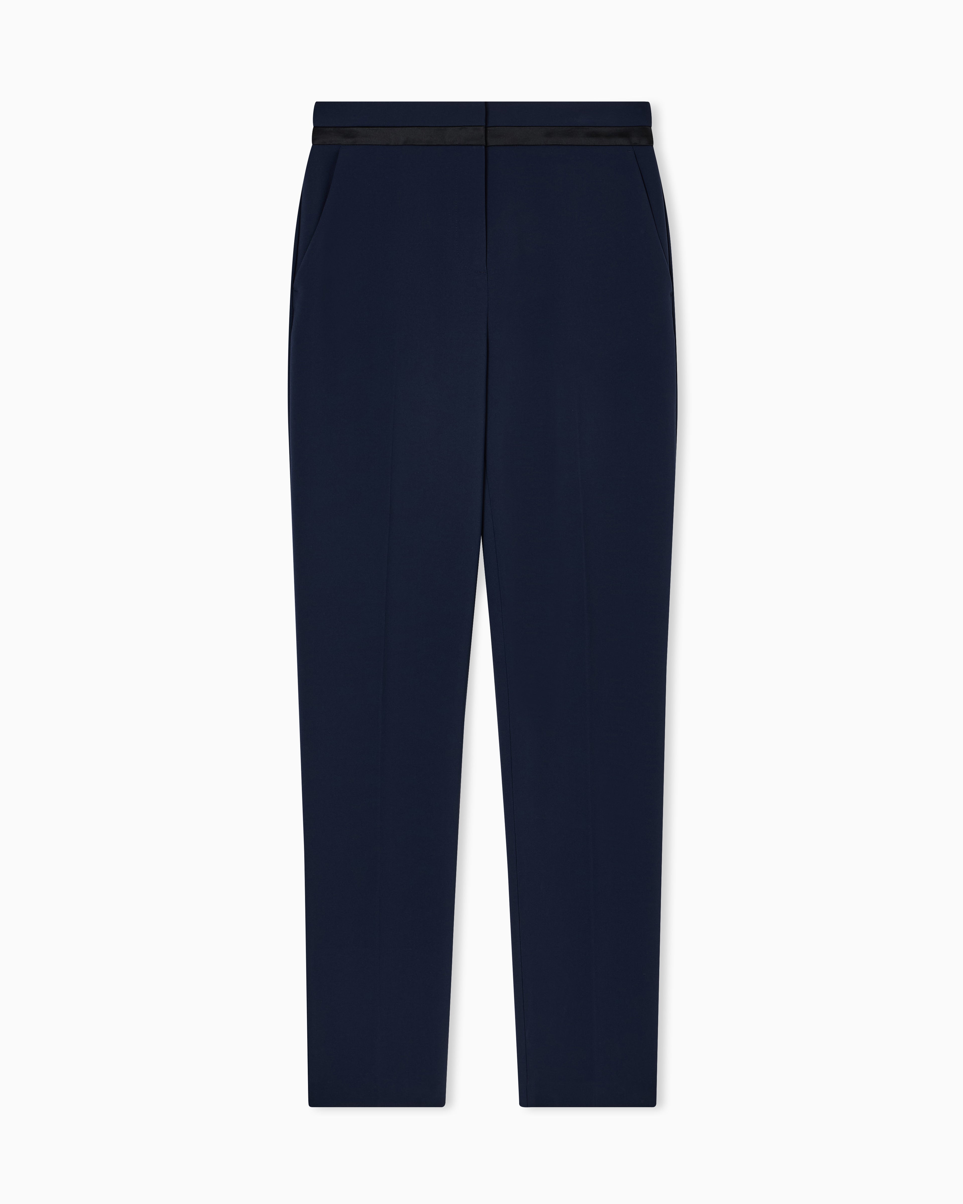 Emporio Armani Satin-Waistband Tuxedo Trousers