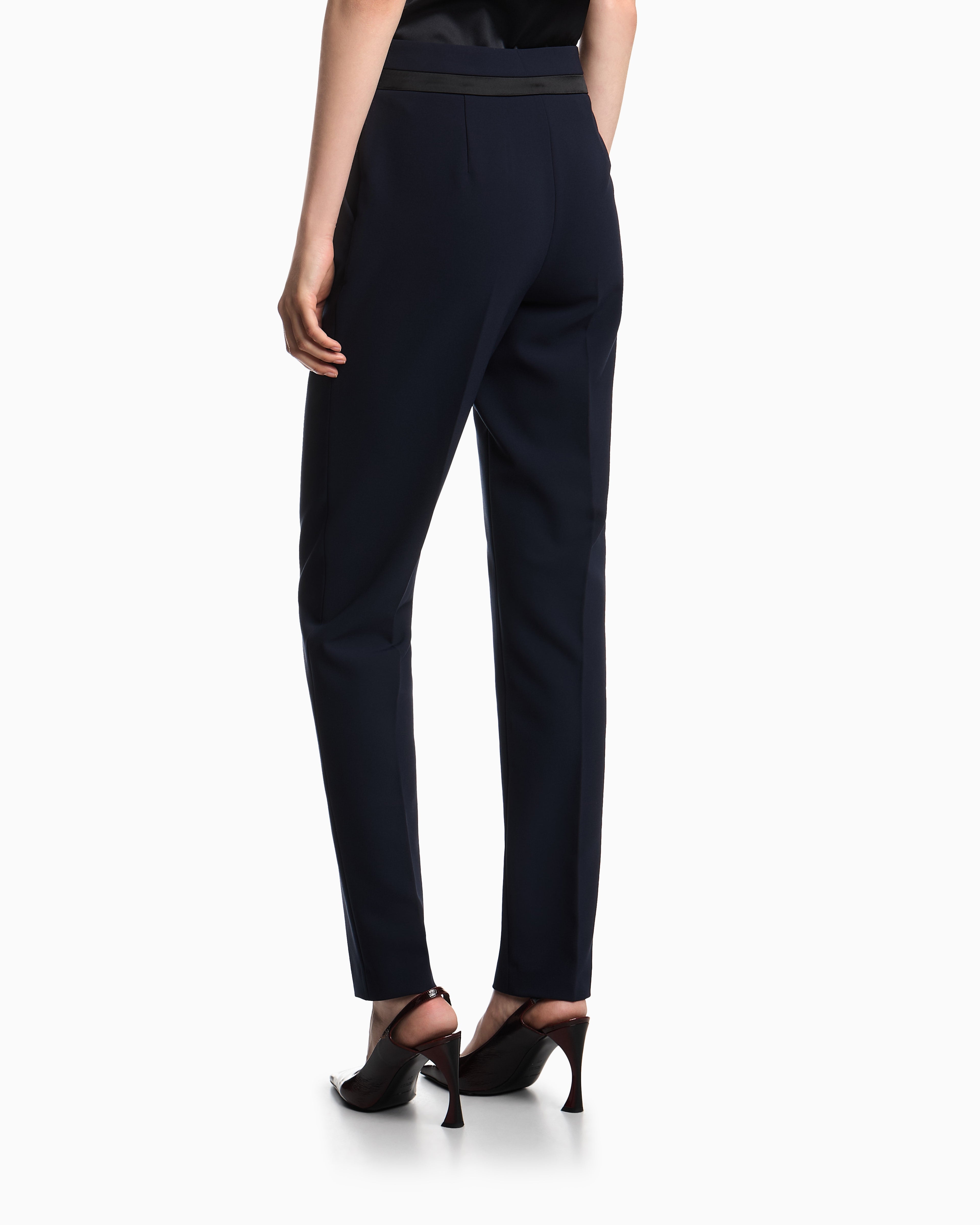 Emporio Armani Satin-Waistband Tuxedo Trousers