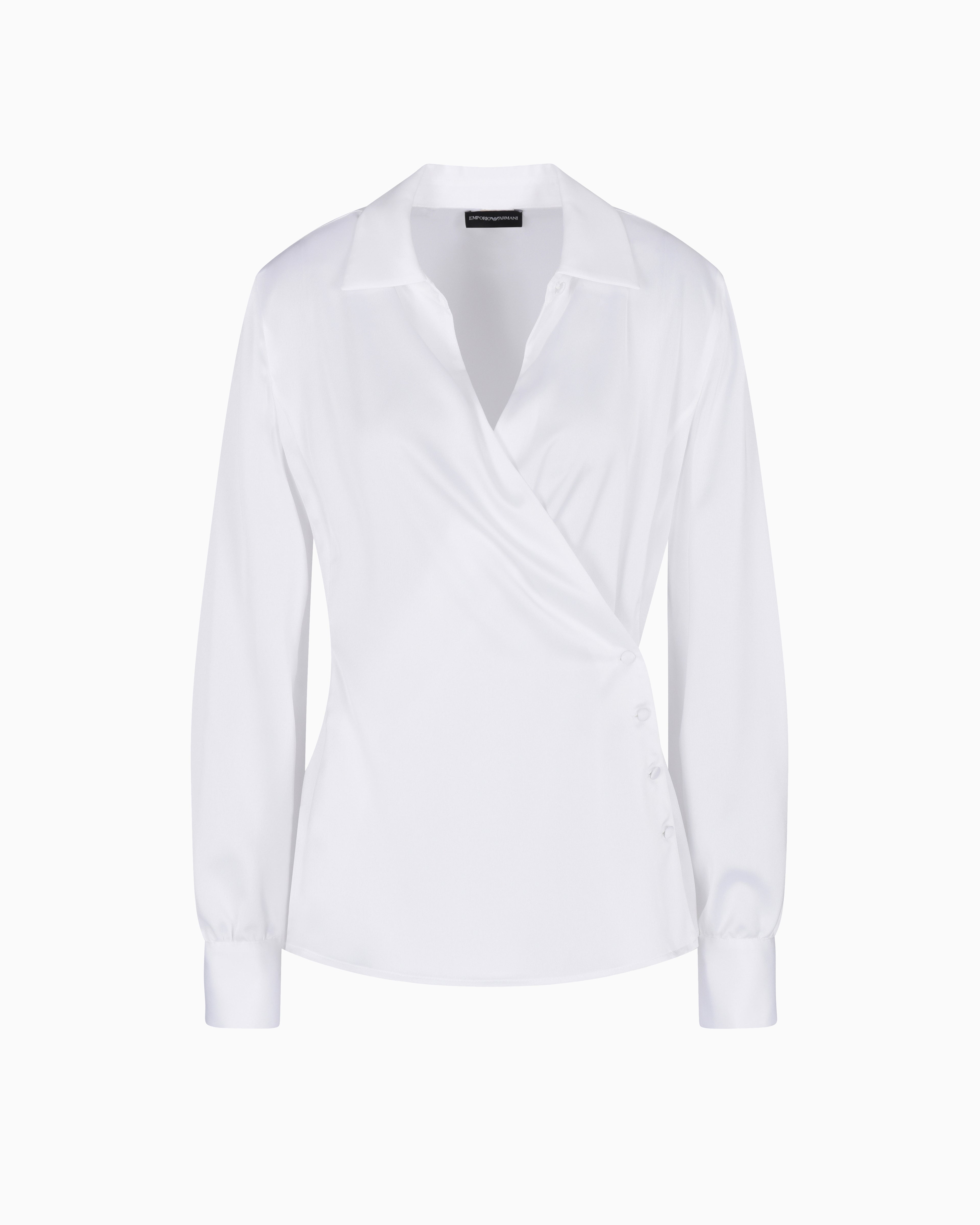 Emporio Armani Satin crêpe wrap shirt