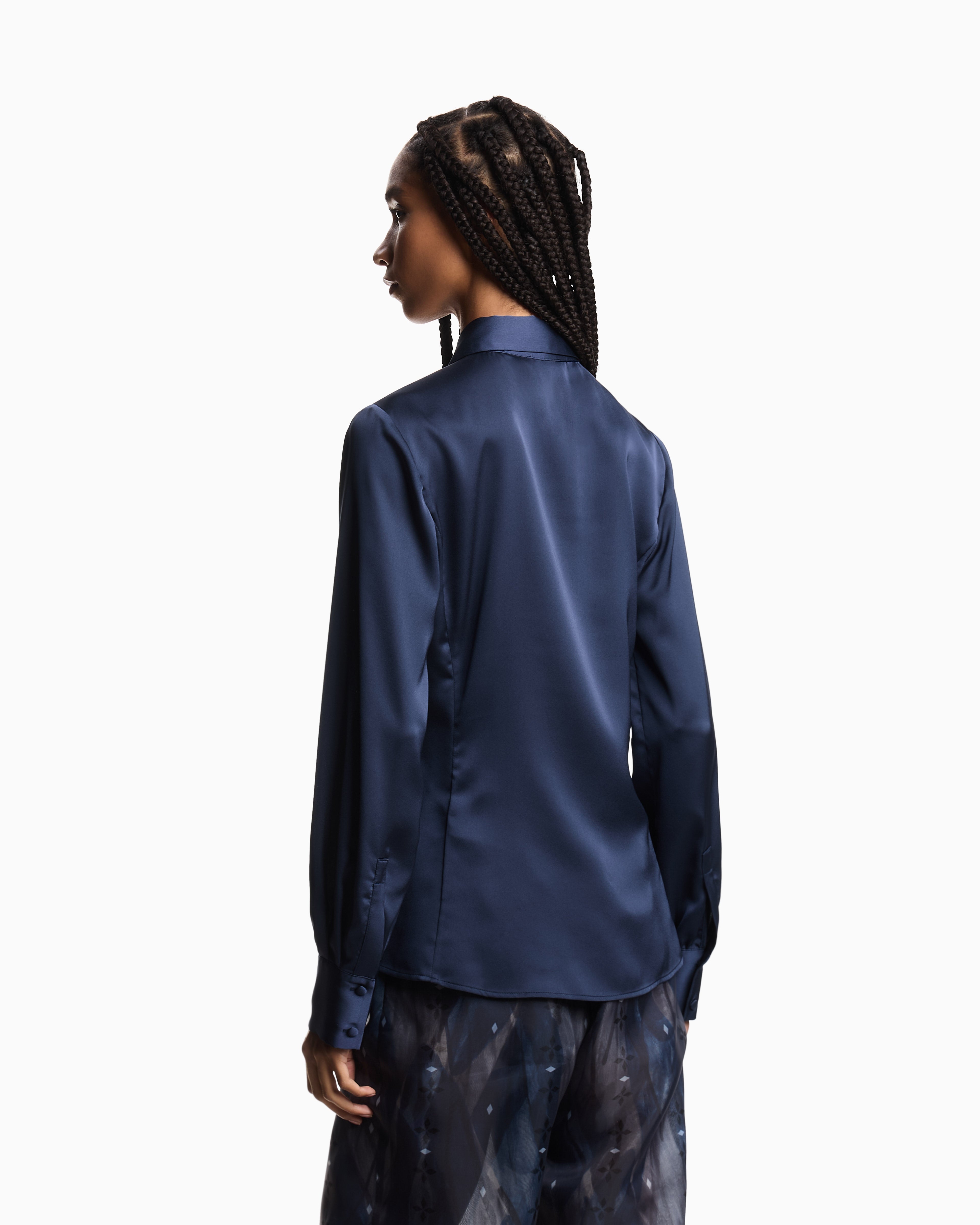 Emporio Armani Satin crêpe wrap shirt