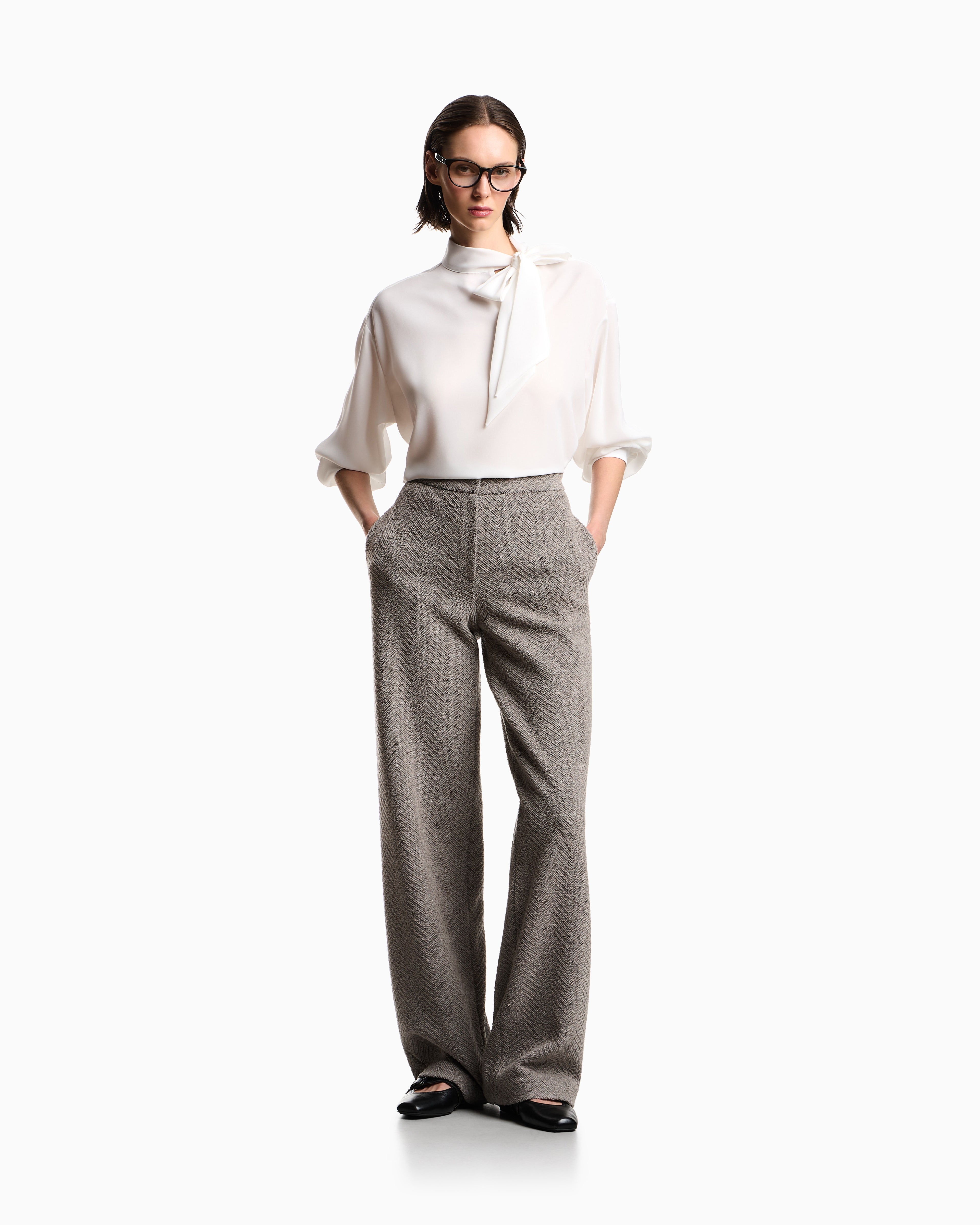 Emporio Armani Fluid crêpe blouse with foulard collar