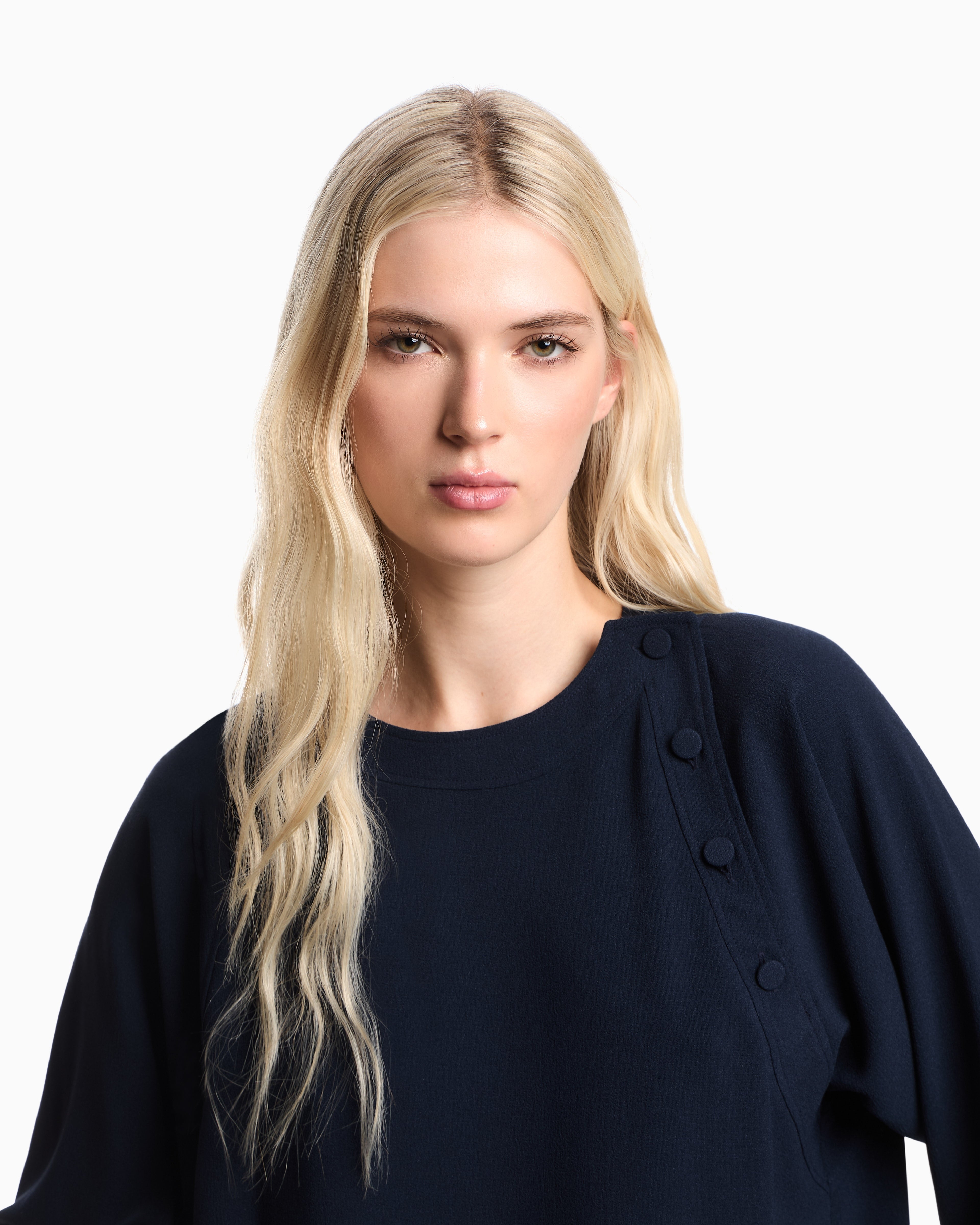 Emporio Armani Stretch sandblasted fabric blouse
