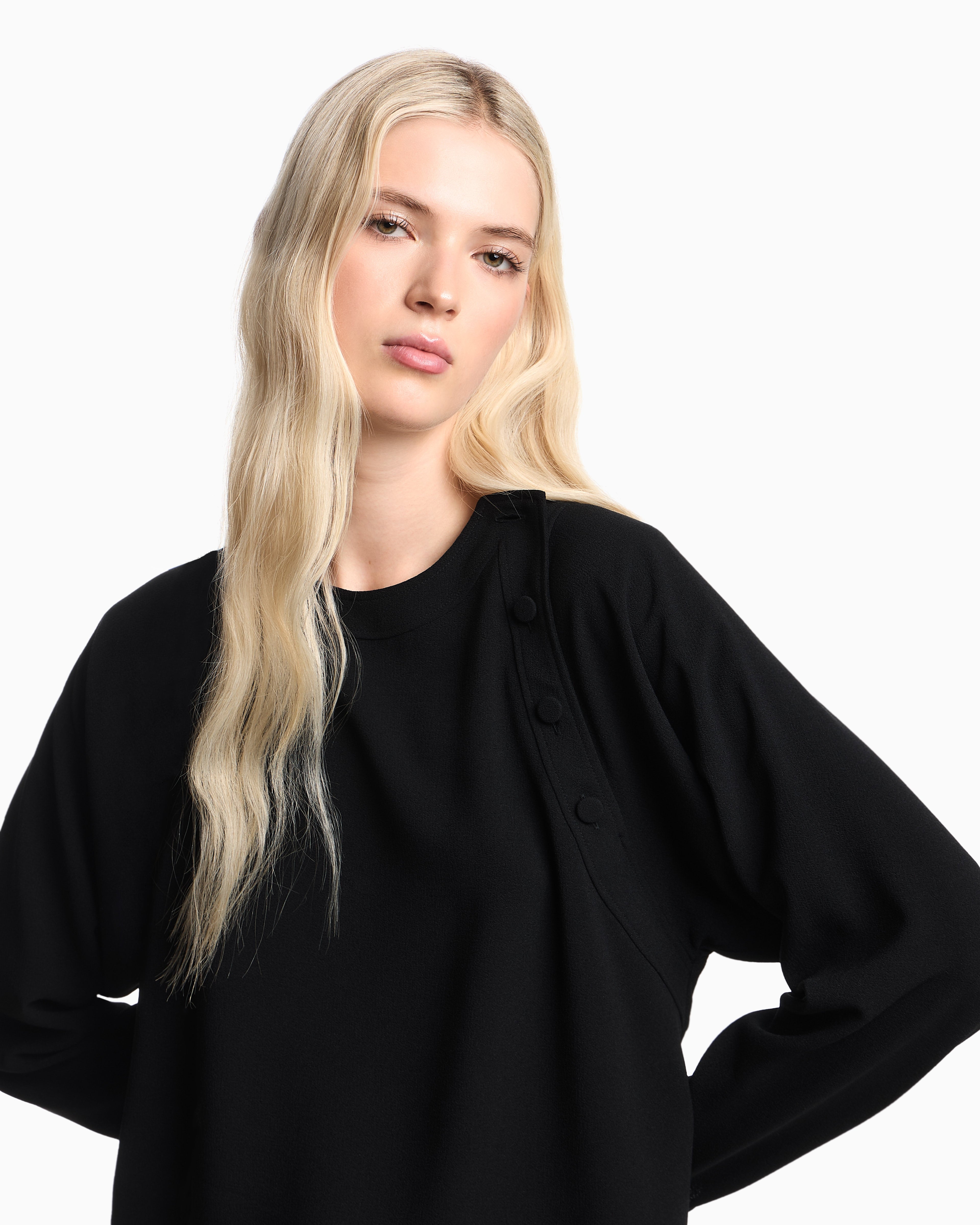 Emporio Armani Stretch sandblasted fabric blouse