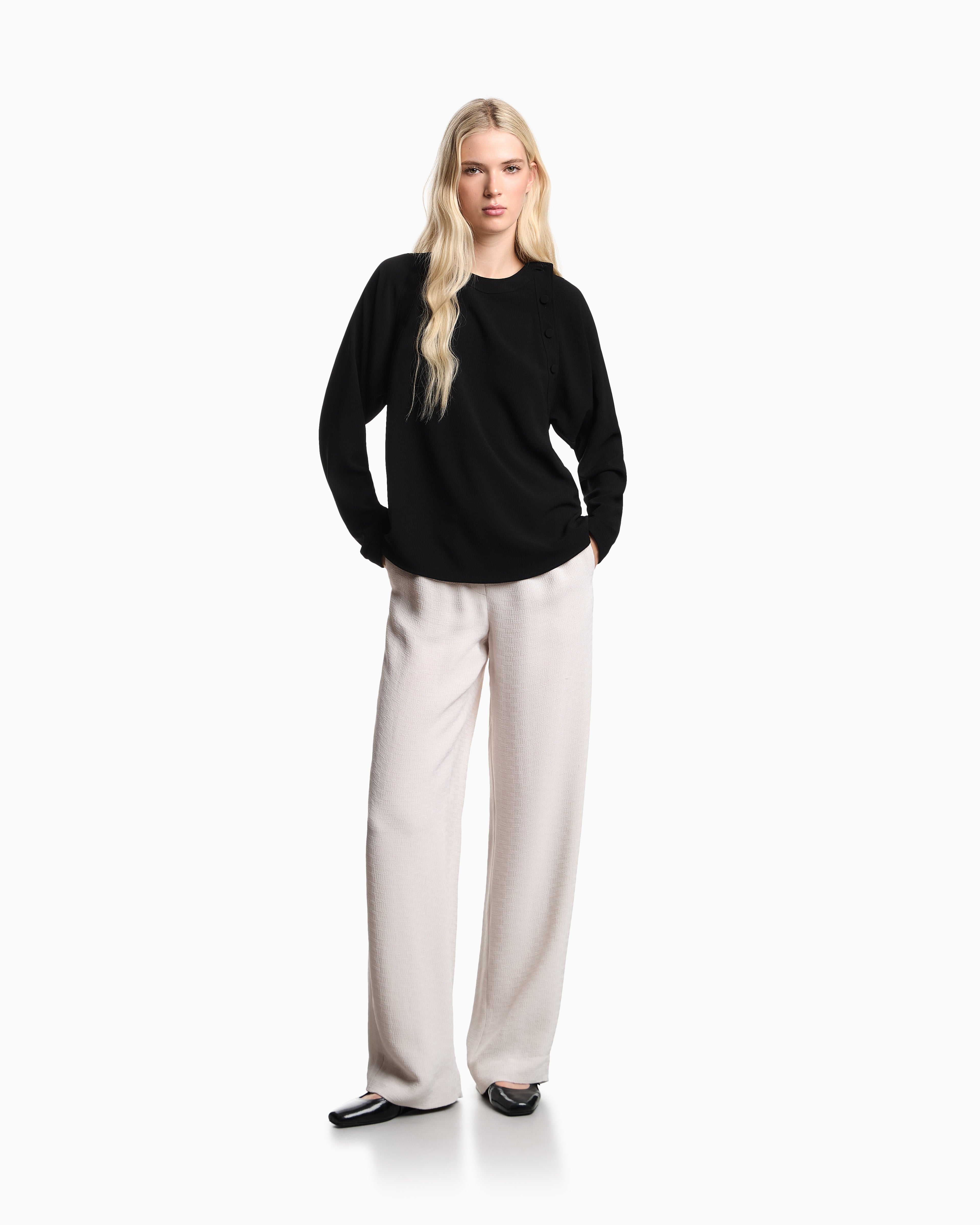 Emporio Armani Stretch sandblasted fabric blouse
