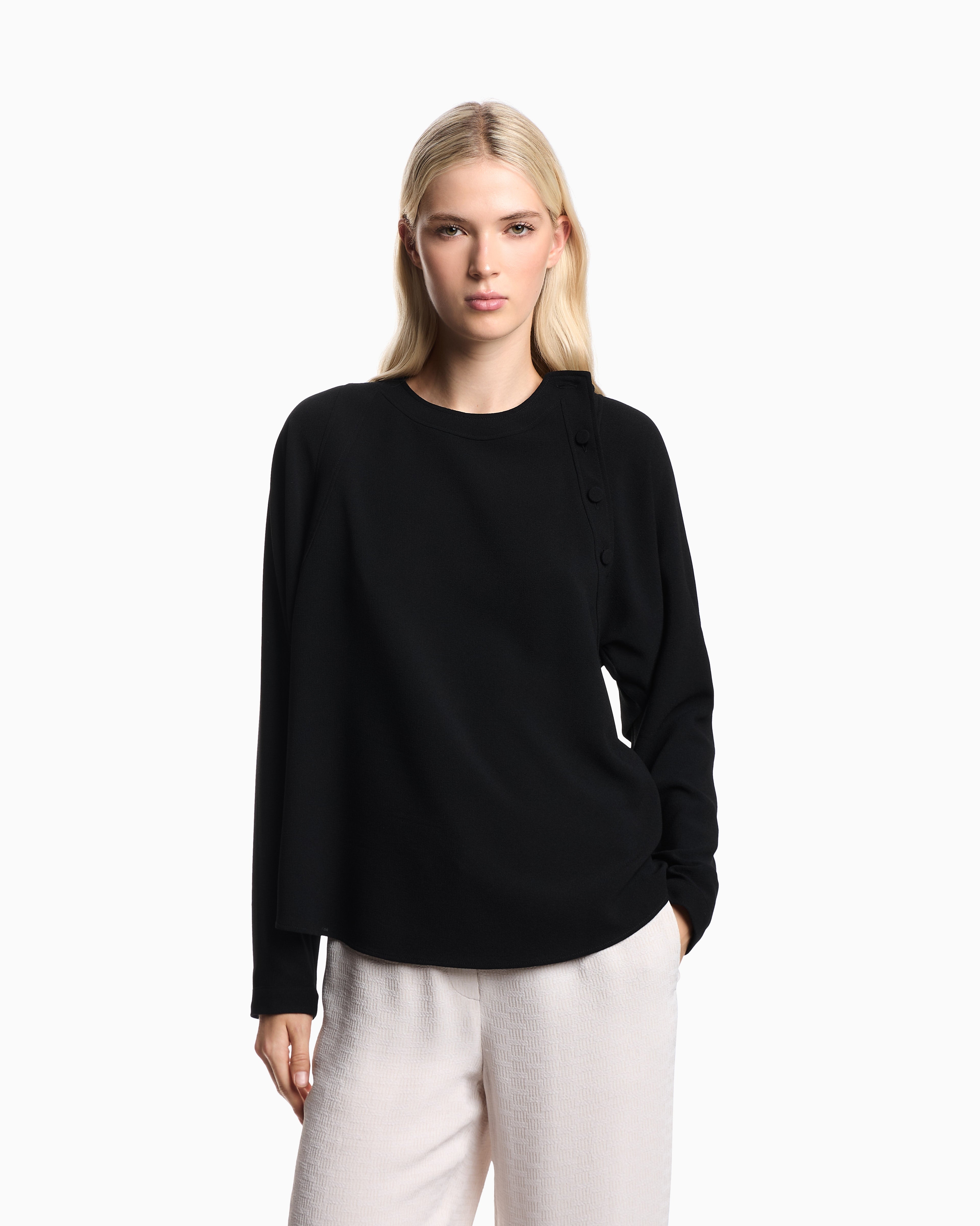 Emporio Armani Stretch sandblasted fabric blouse