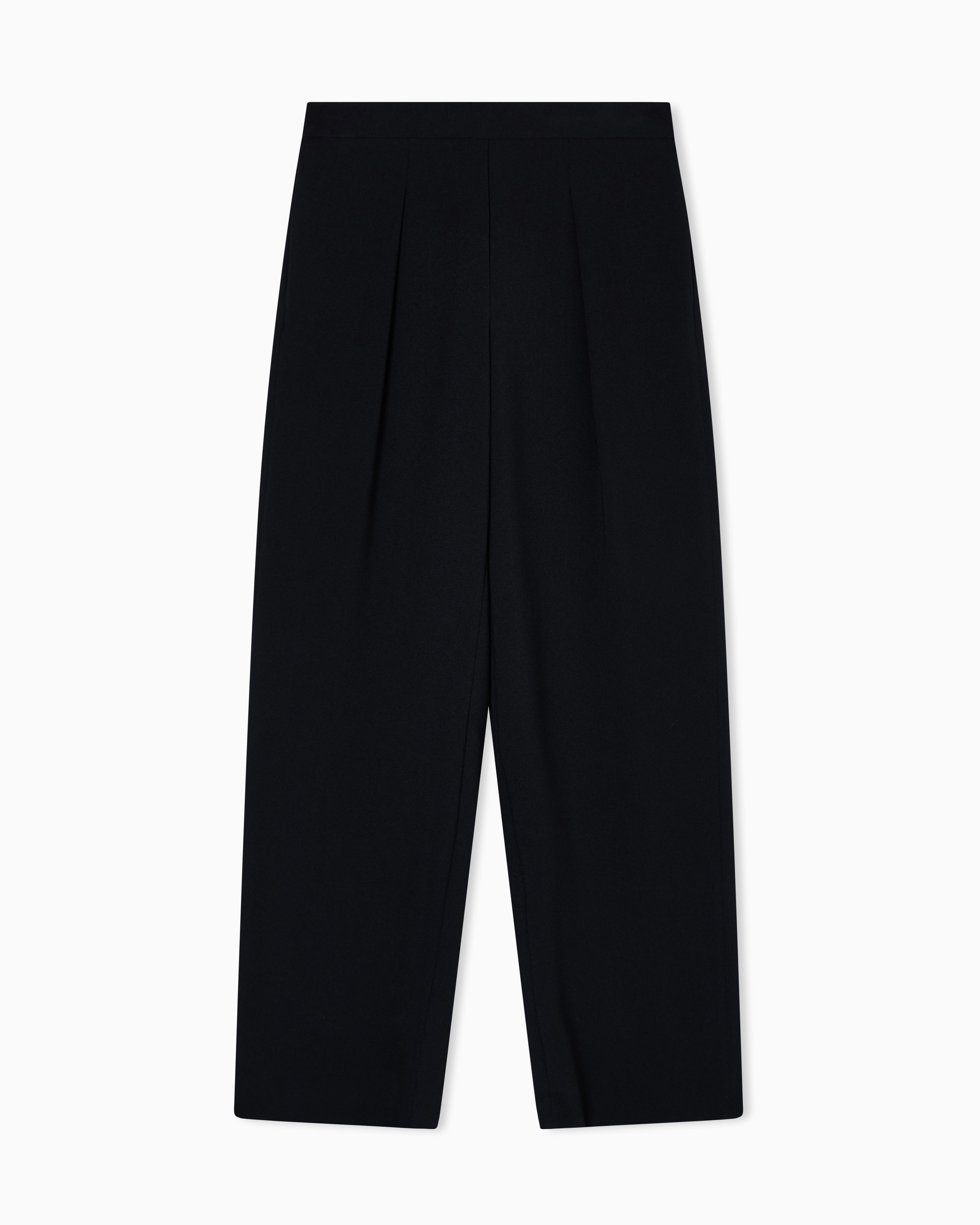 Emporio Armani Stretch sandblasted fabric trousers with pleats