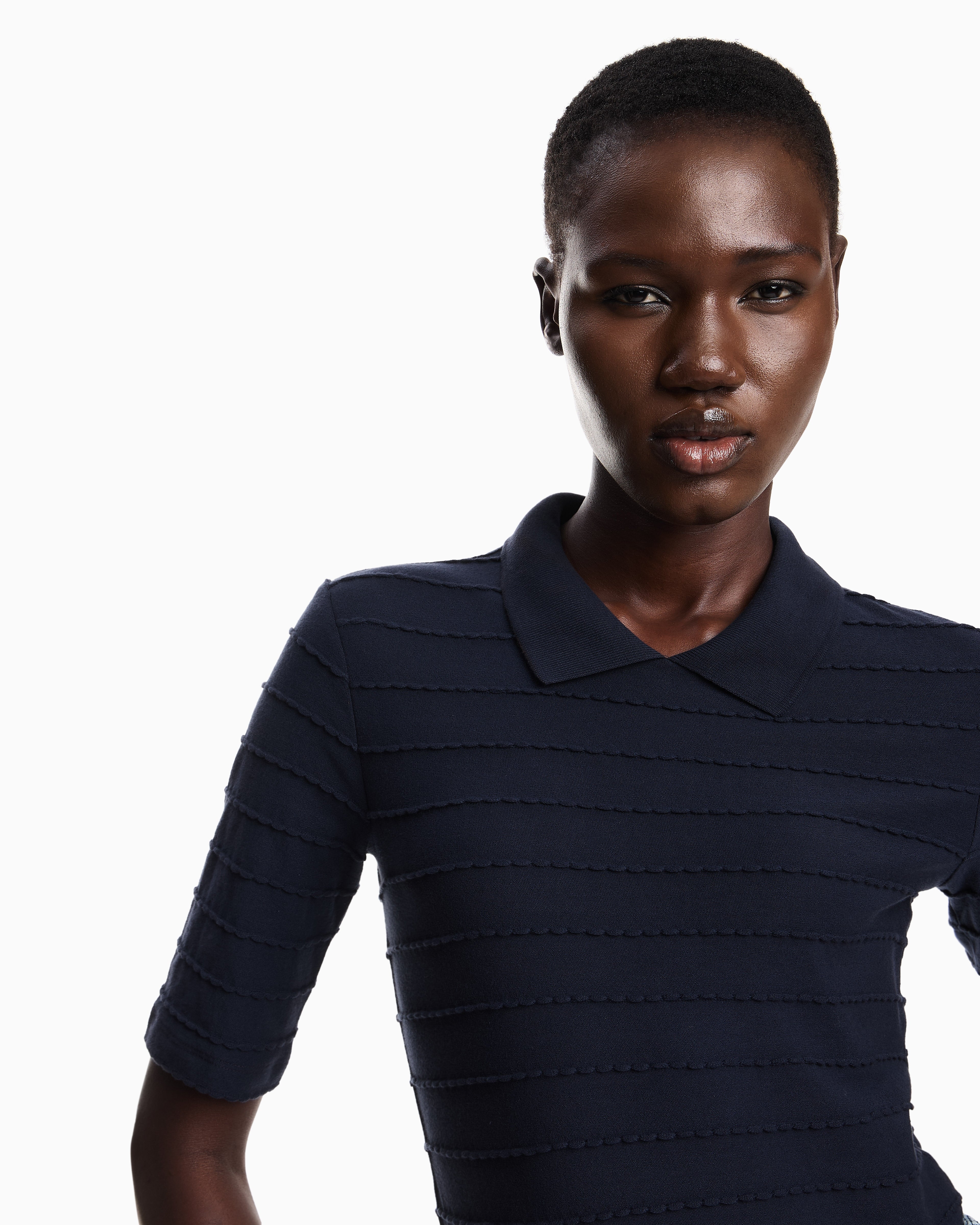 Emporio Armani Jersey polo shirt with lace details