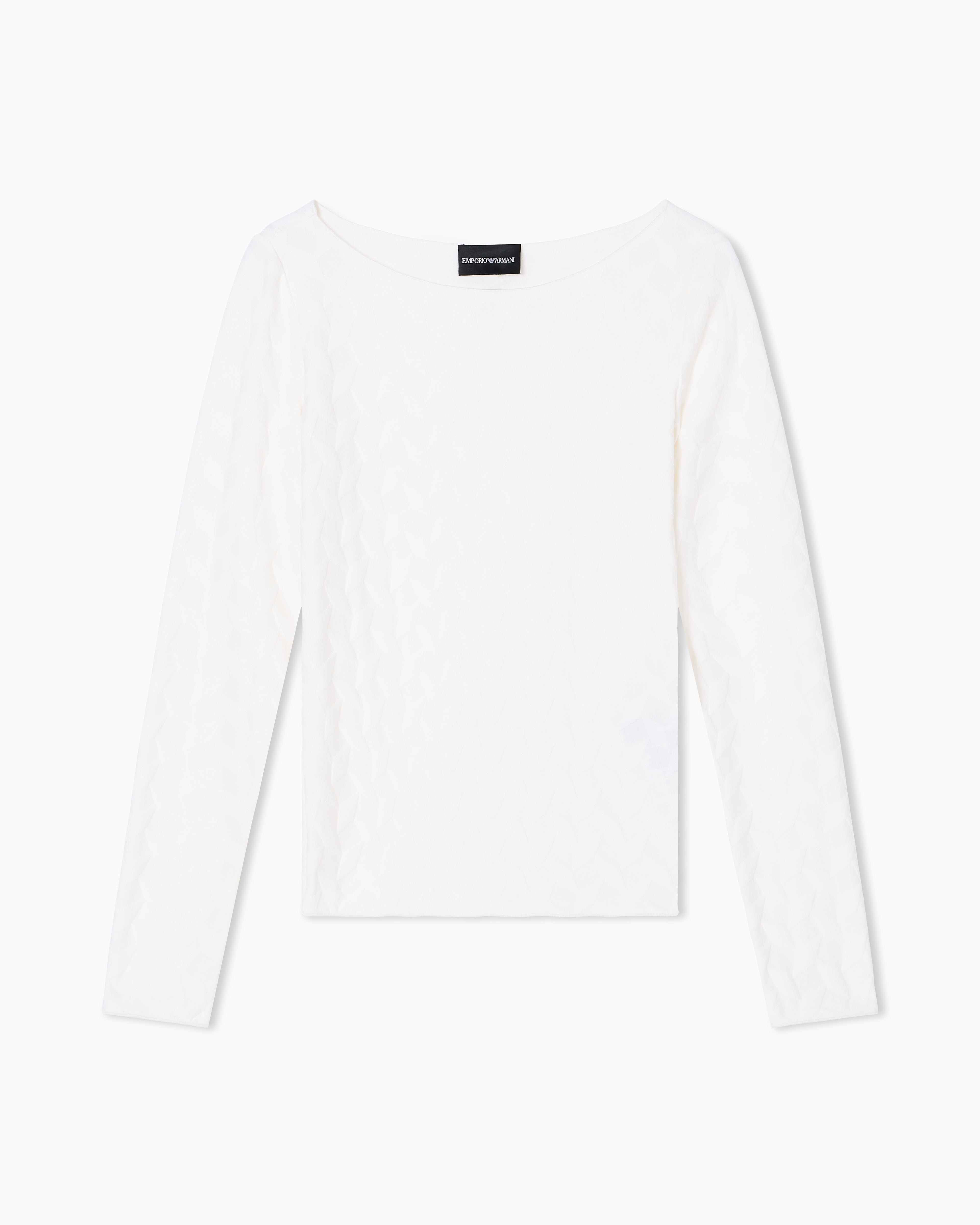 Emporio Armani Jacquard jersey jumper with a geometric pattern
